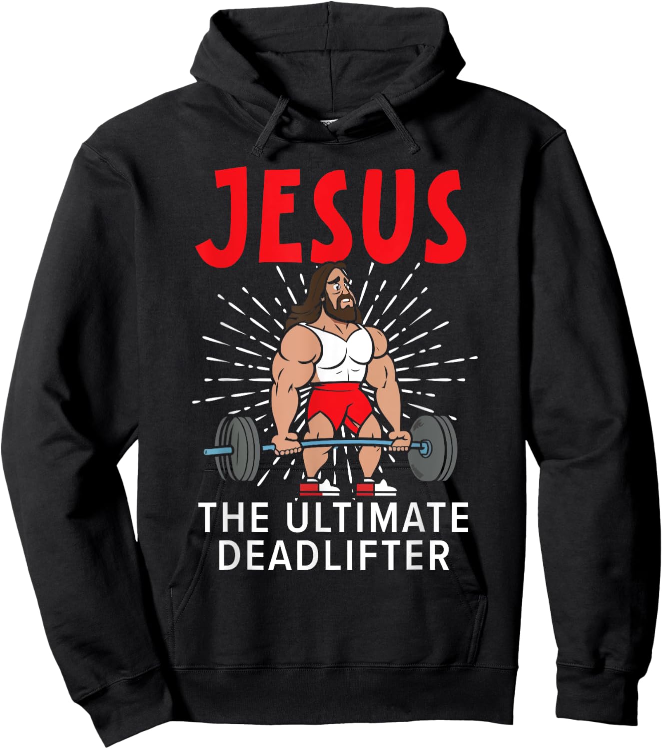Jesus The Ultimate Deadlifter Religious Christian Believer Hoodie - Hoodie | Black