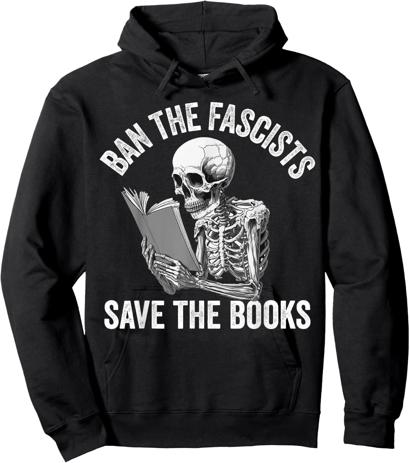 Ban The Fascists Save The Books Funny Book Lover Worm Nerd Hoodie - Hoodie | Black