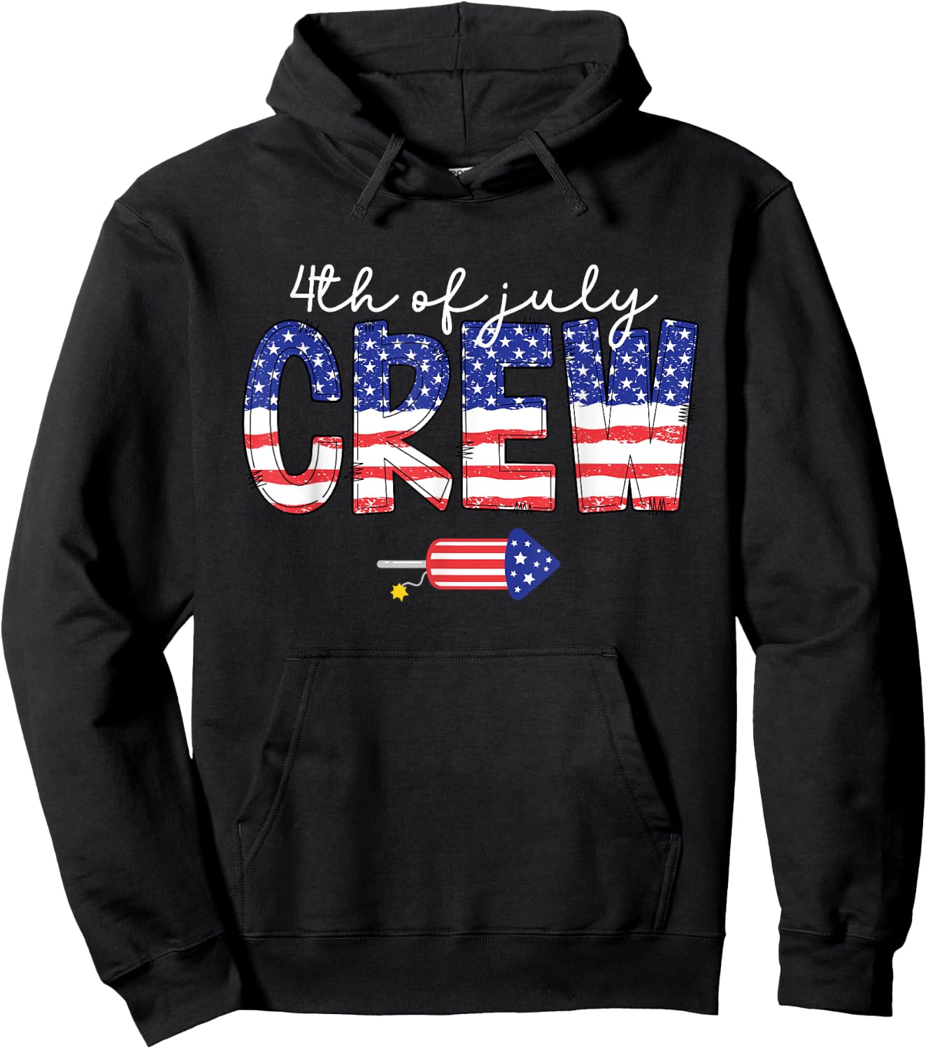 4th of July Crew Matching Family Funny Fourth of July Group Hoodie - Hoodie | Black