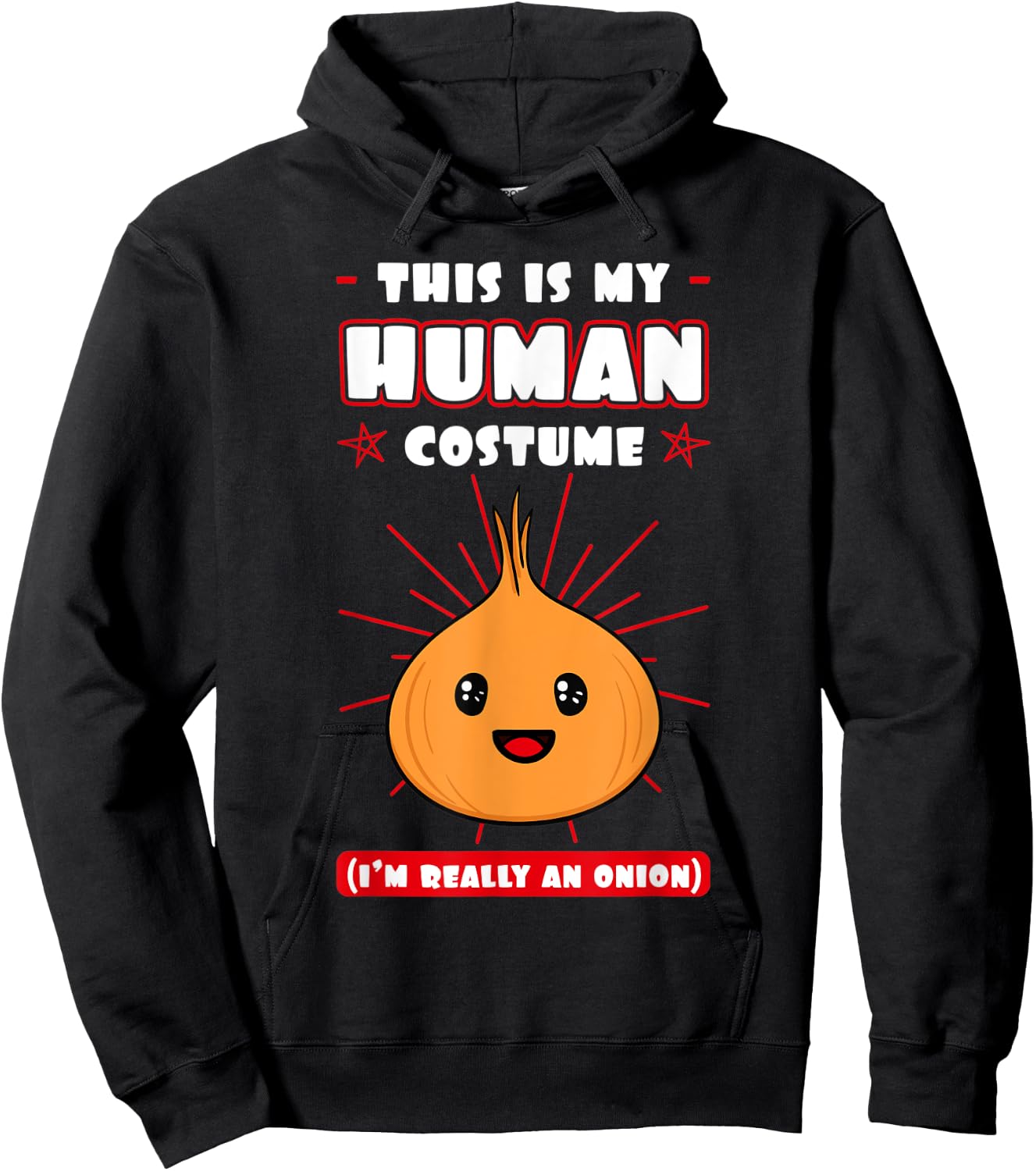 Onion Human Costume Bulb Shallot Lover Vegeterian Farmer Hoodie - Hoodie | Black