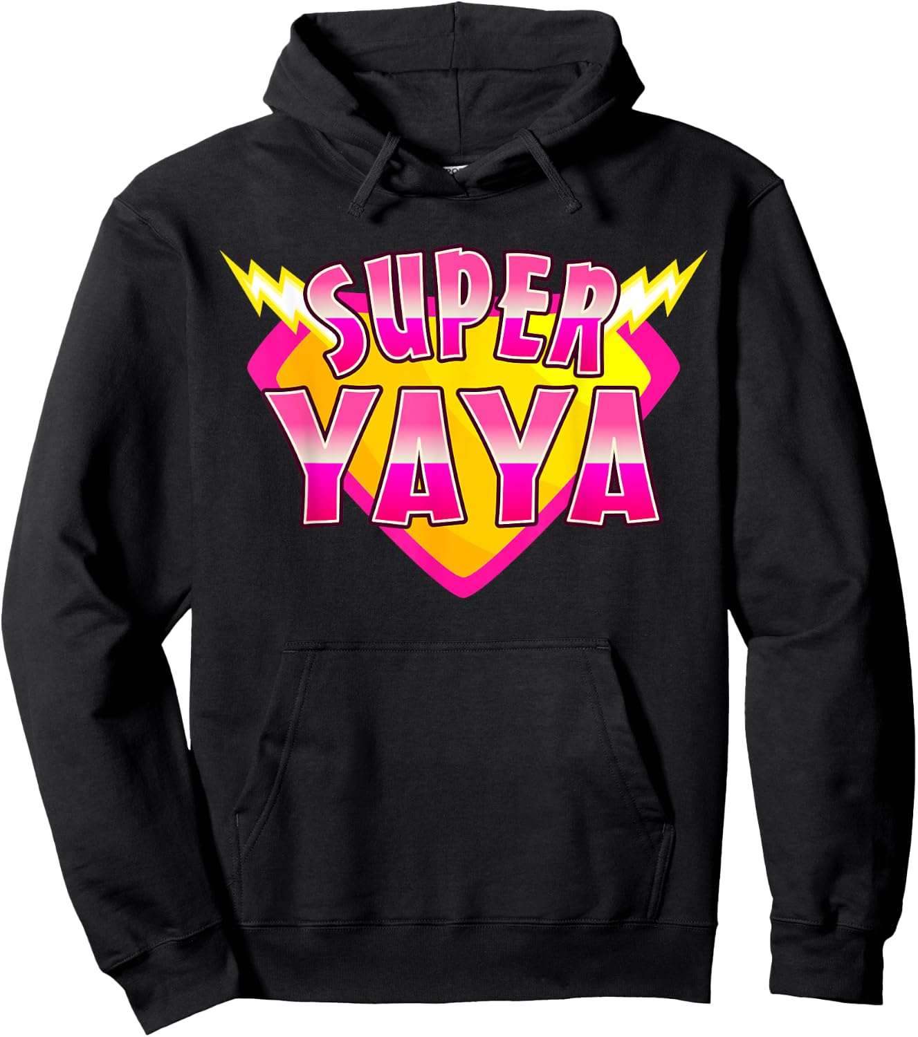 Super YaYa Superhero Grandmother Comic Book Family Matching Hoodie - Hoodie | Black