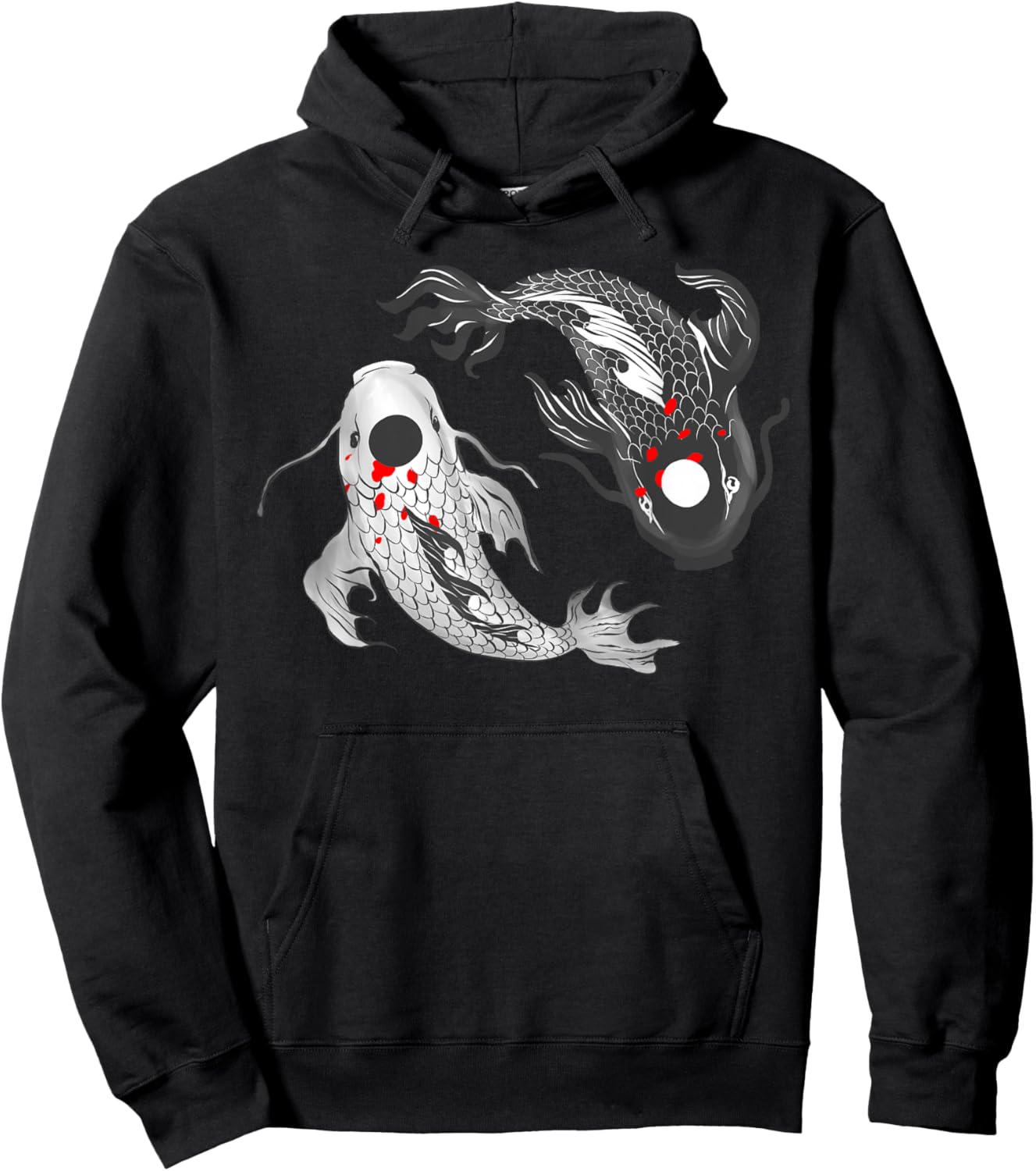 Koi Fish Carp Funny Yin Yang Balance Life Men Women Hoodie - Hoodie | Black