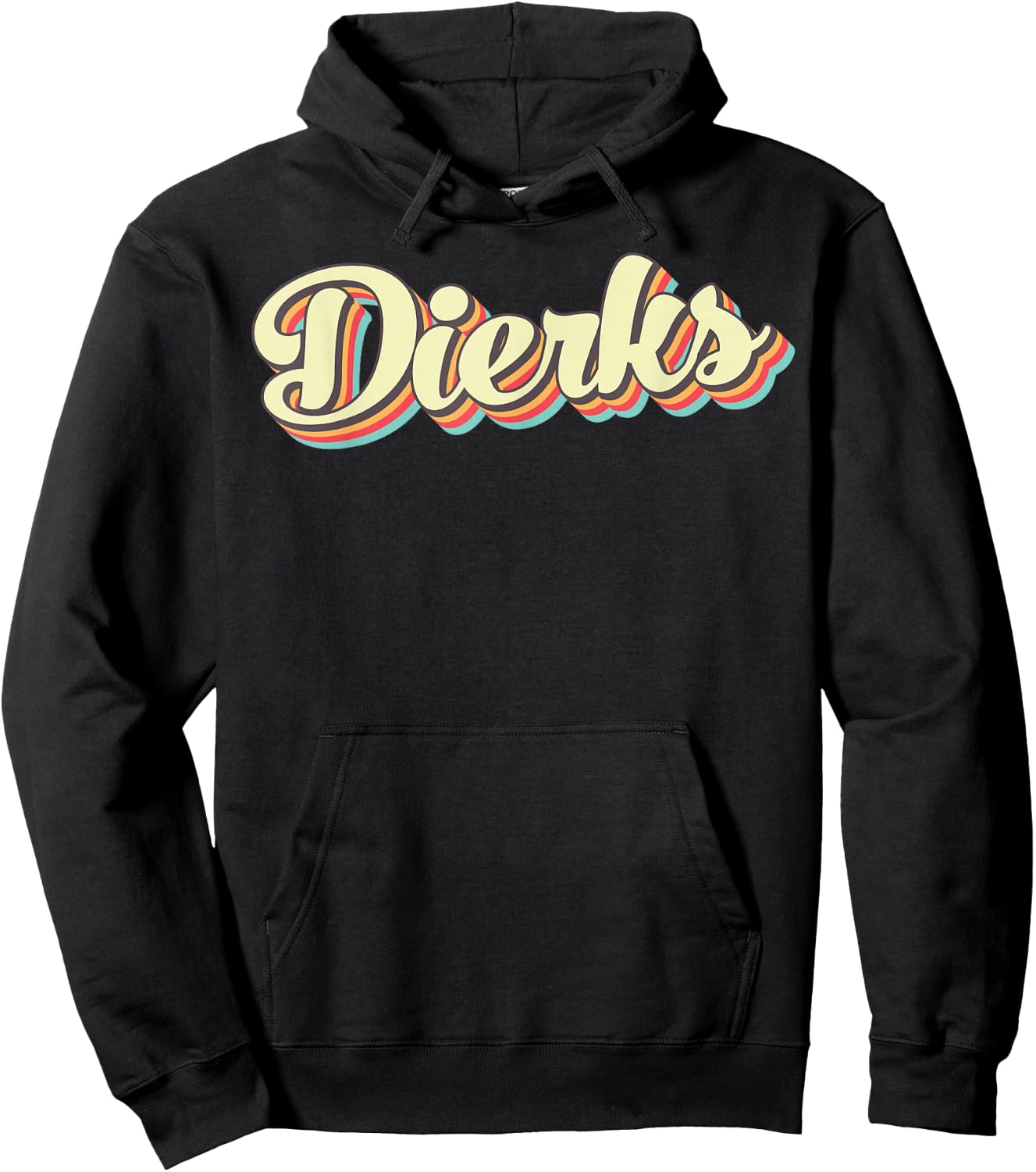 Dierks Retro Art Baseball Font Vintage Hoodie - Hoodie | Black