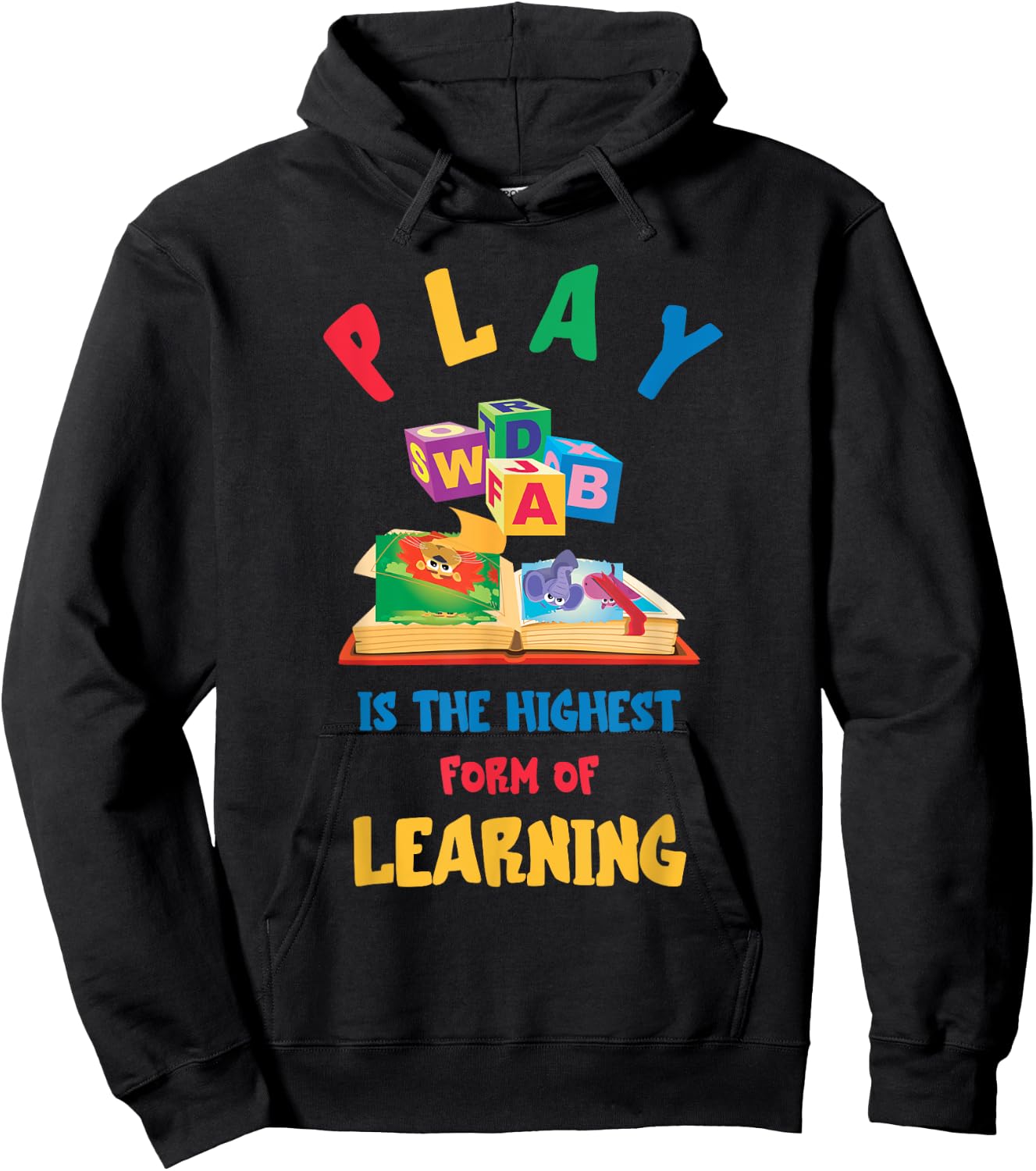Daycare Provider Play ABC Childcare Teacher Appreciation Hoodie - Hoodie | Black