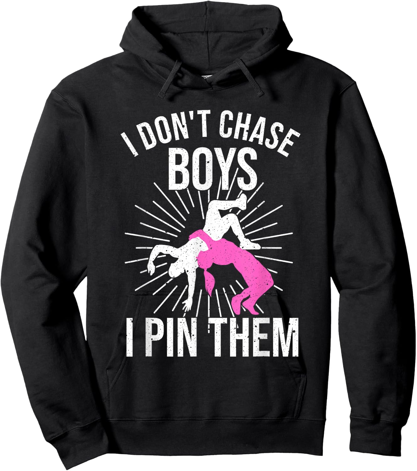 Funny Wrestling Girls Designs Wrestle Athlete Fans Small Hoodie - Hoodie | Black
