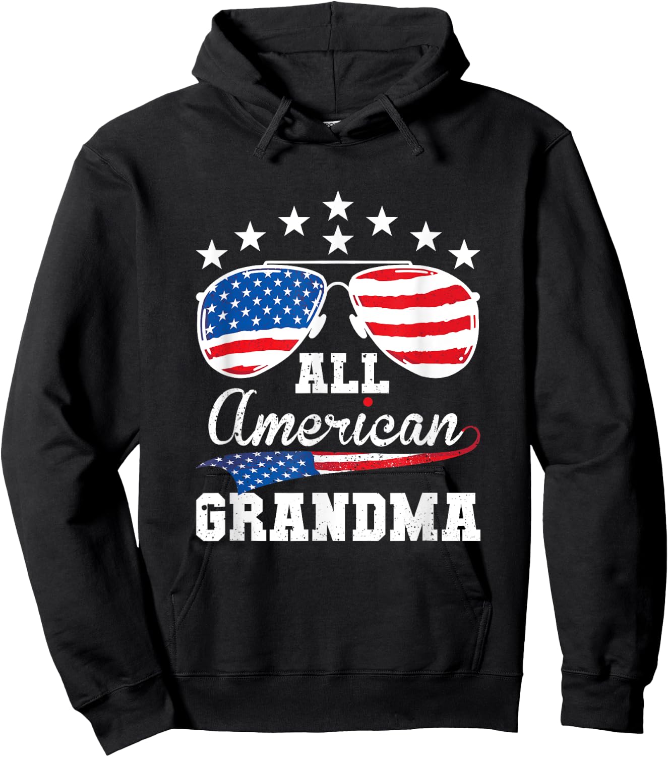 All American Grandma 4th of July Matching Family Hoodie - Hoodie | Black