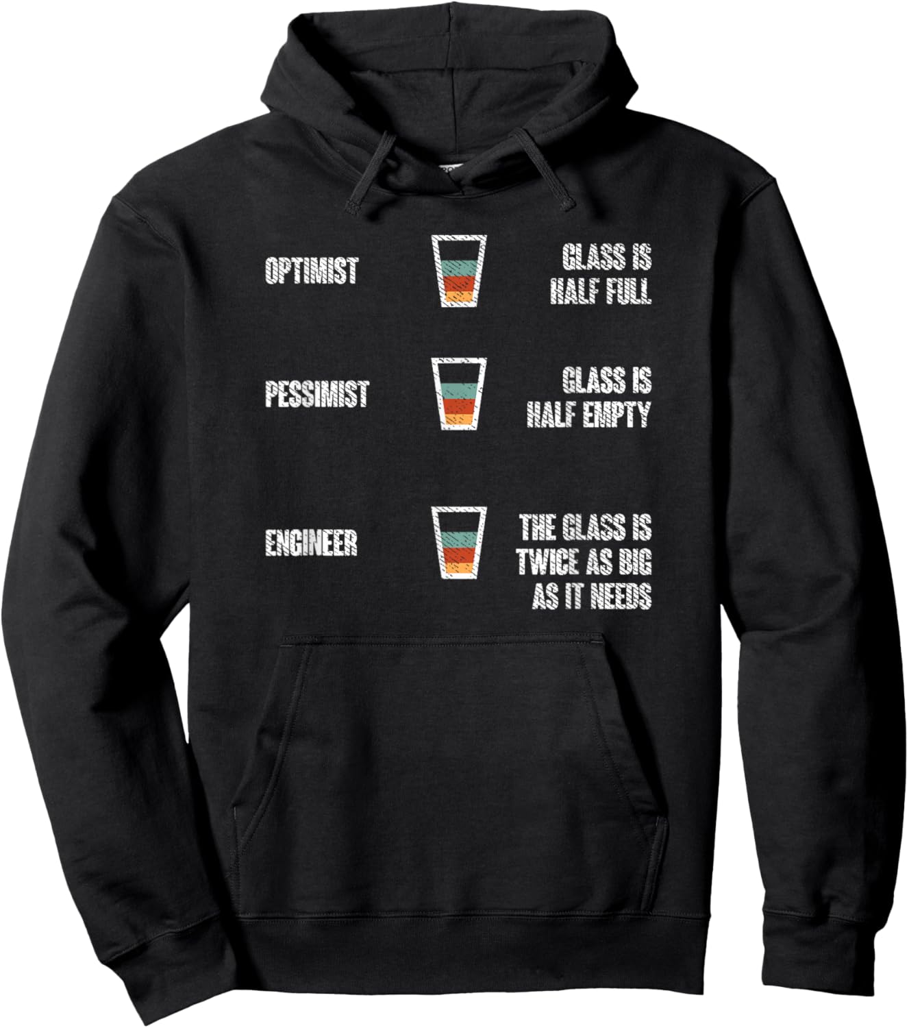 Engineer Glass Half Full Funny Engineering Humor Hoodie - Hoodie | Black