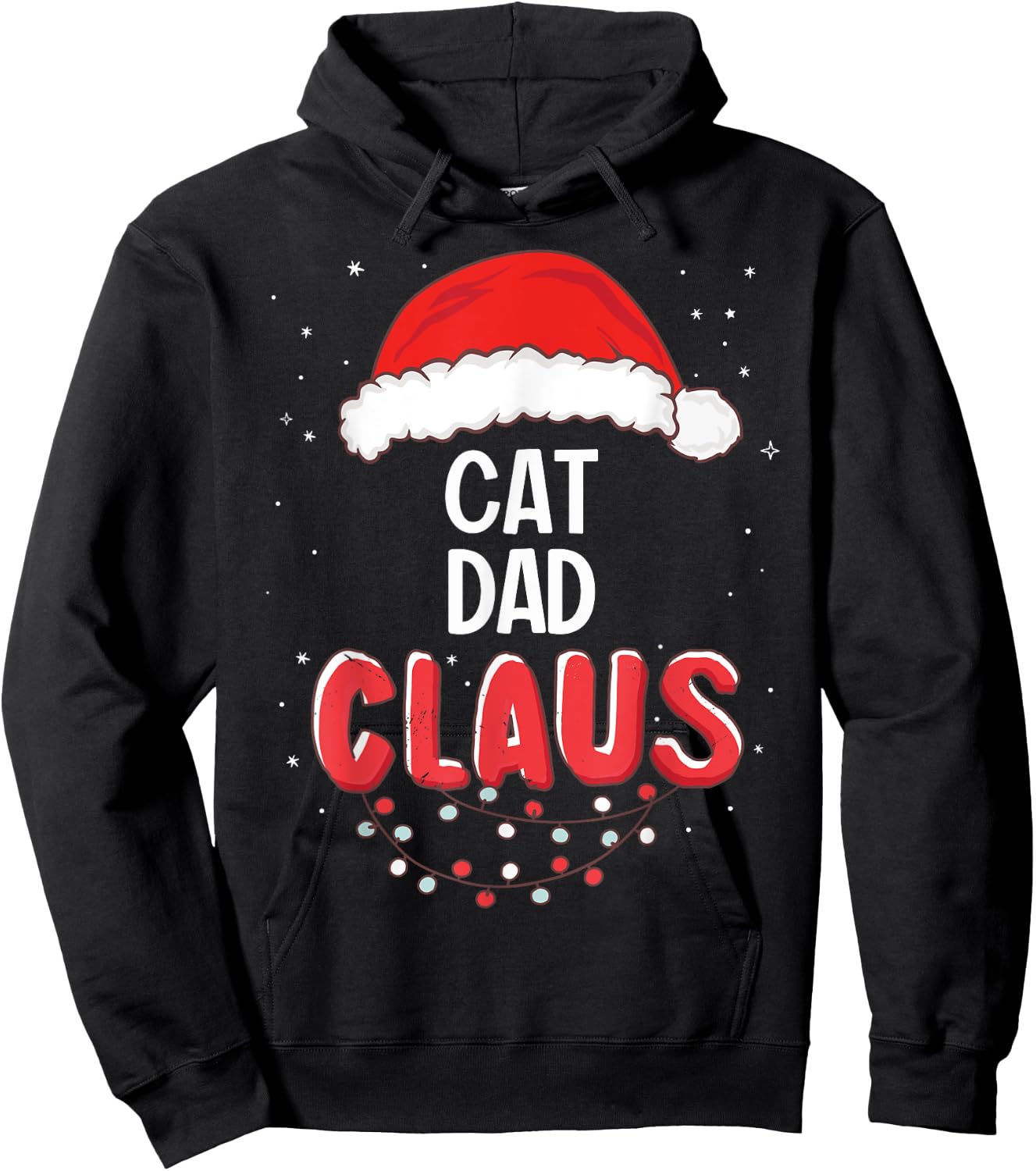 Cat Dad Santa Claus Christmas Matching Costume Women Hoodie - Hoodie | Black