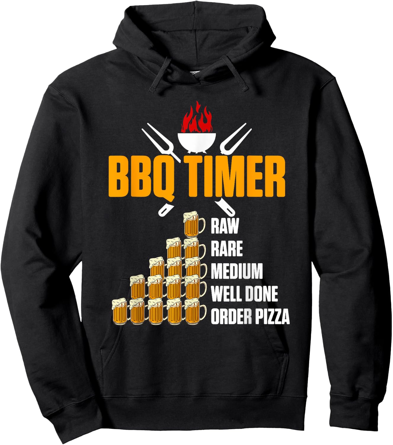 Barbecue BBQ Timer - Grill Beer Grill Hoodie - Hoodie | Black