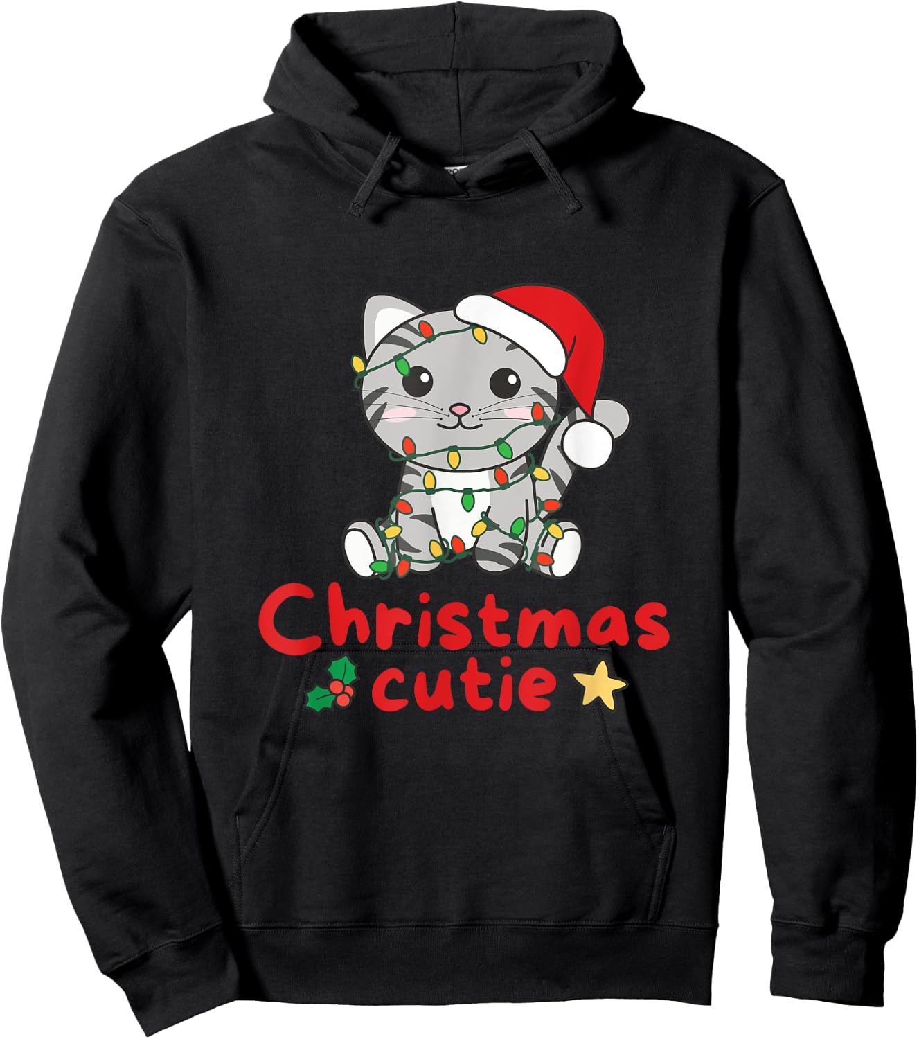 Cat Christmas Cutie Cats Christmas Women Kids Hoodie - Hoodie | Black