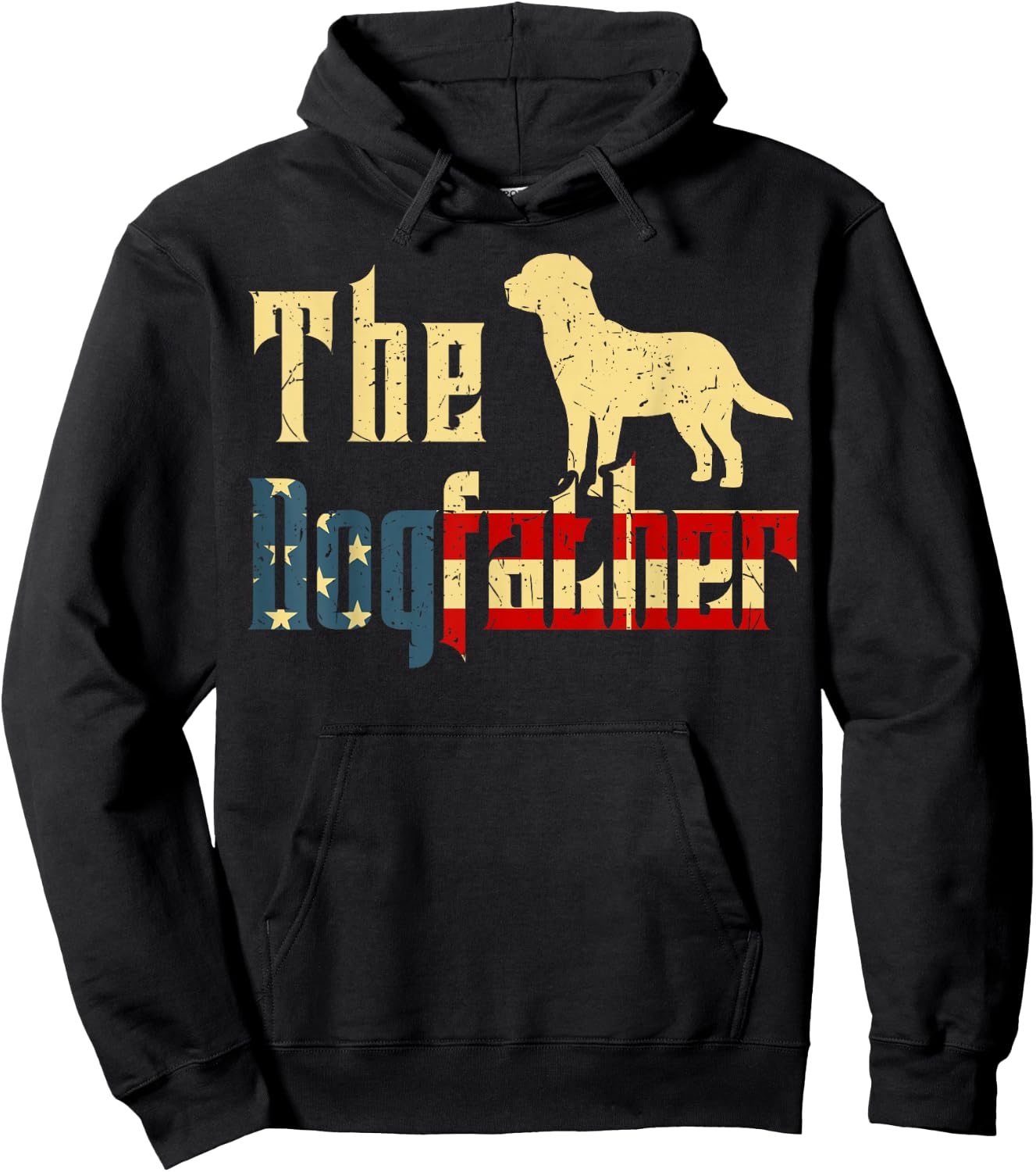 Father Day Gift Labrador Dad Dogfather Best Lab Dog 4th July Men Hoodie - Hoodie | Black