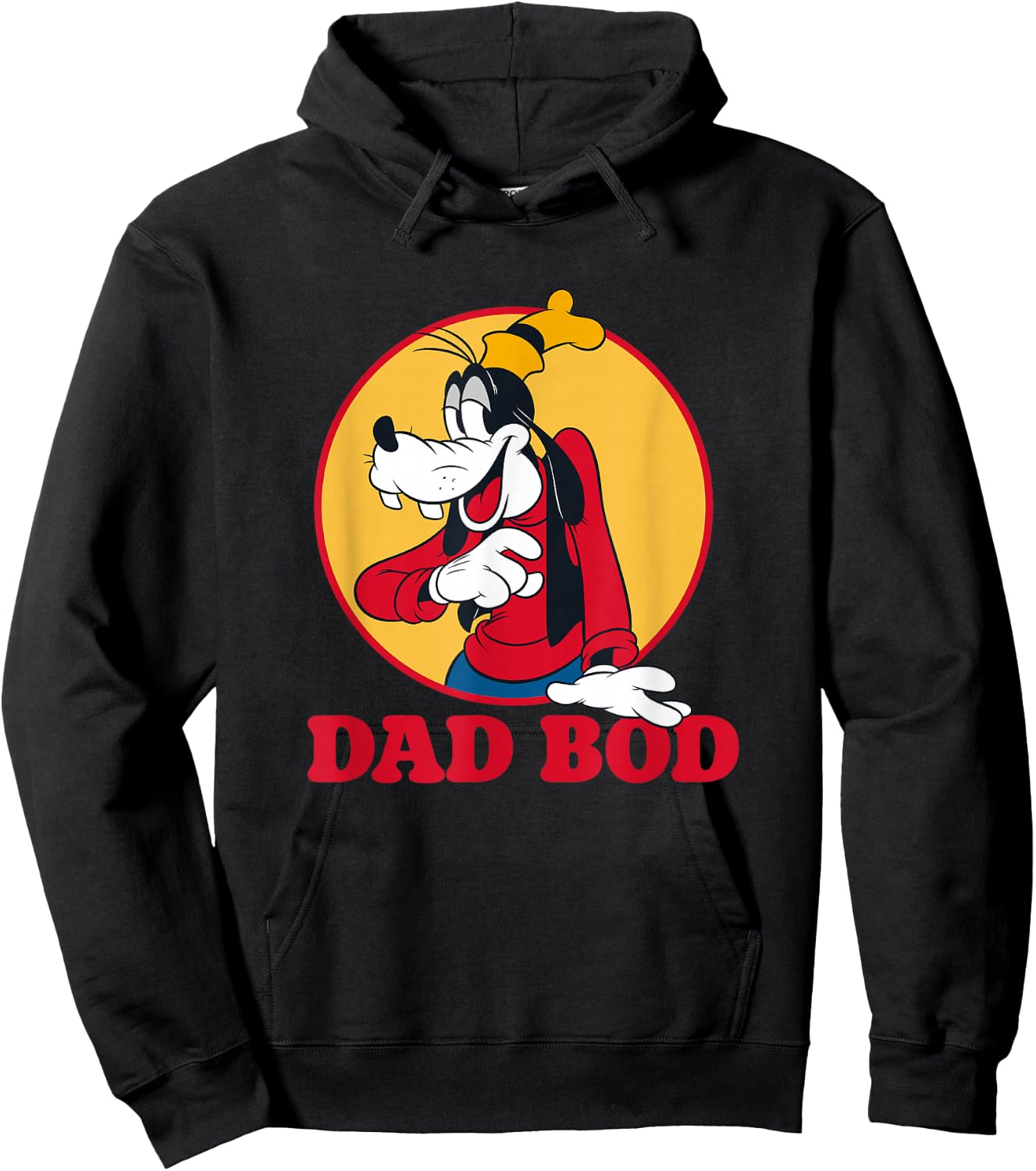 Disney Mickey And Friends Father's Day Dad Bod Goofy Vintage Hoodie - Hoodie | Black