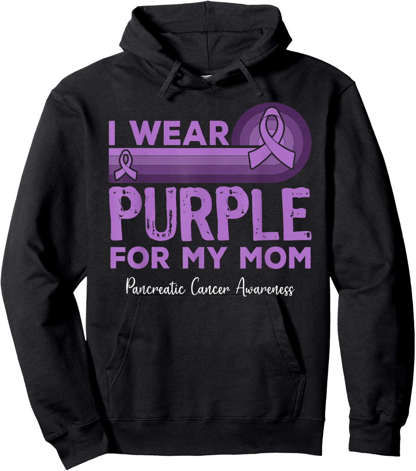 I Wear Purple for My Mom Pancreatic Cancer Awareness Hoodie - Hoodie | Black