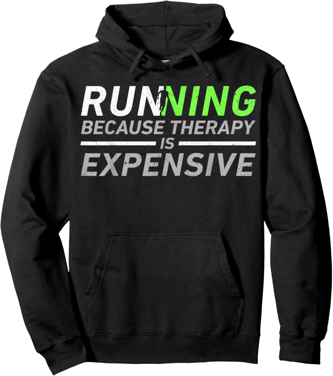 Running Therapy Funny Marathon Racer Runner Run Humor Outfit Hoodie - Hoodie | Black