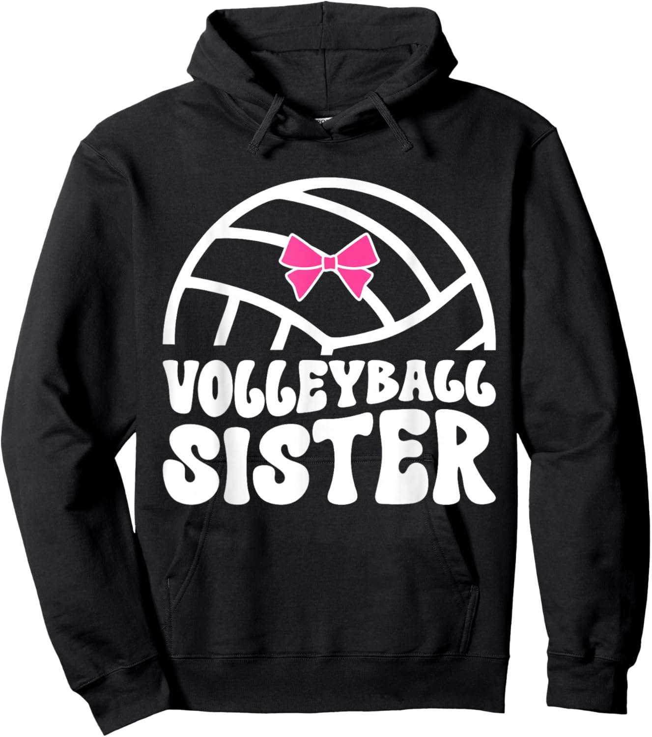Volleyball Sister Of A Volleyball Player Sister Hoodie - Hoodie | Black