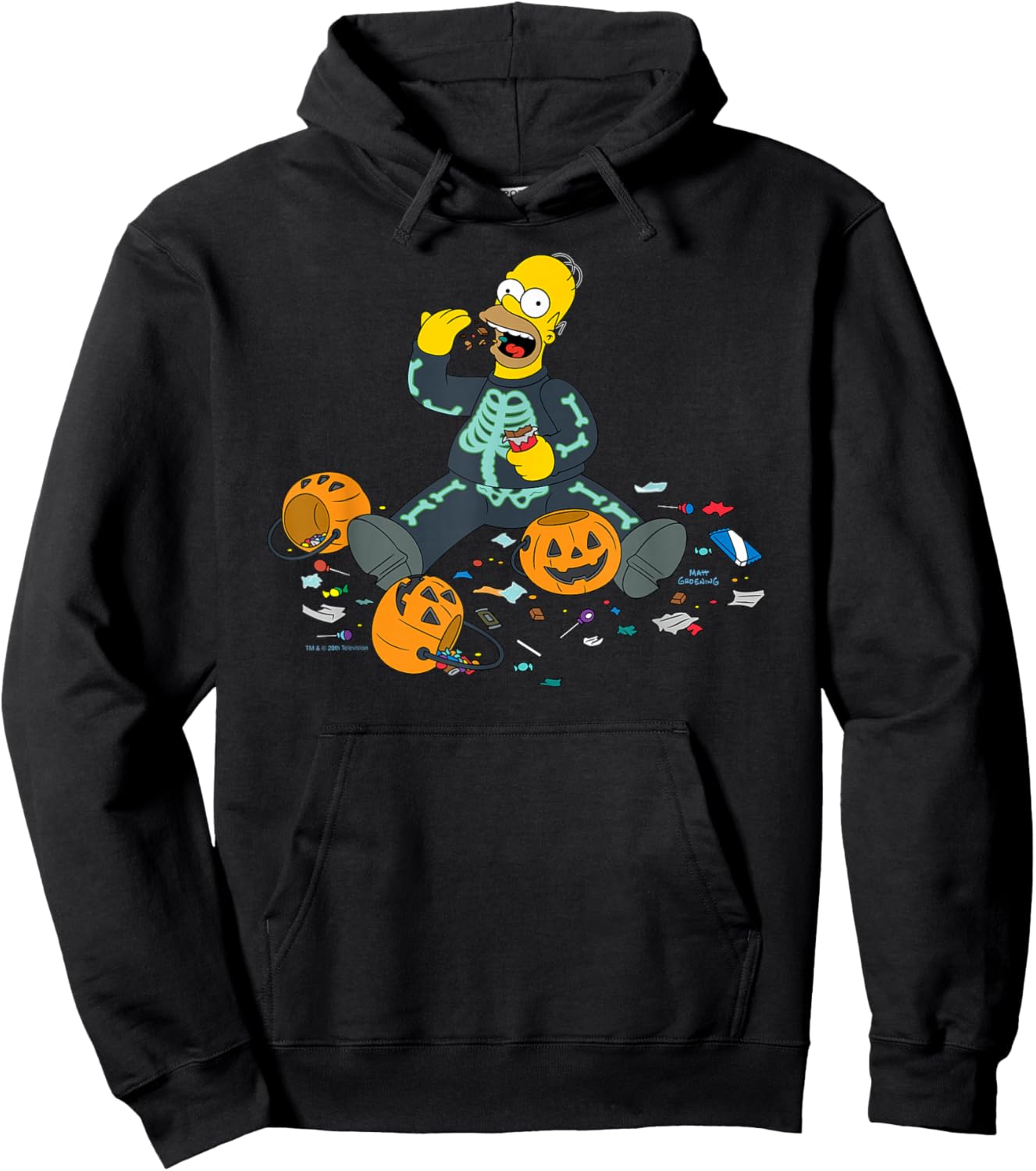 The Simpsons Homer Halloween Trick or Treat Candy Binge Hoodie - Hoodie | Black