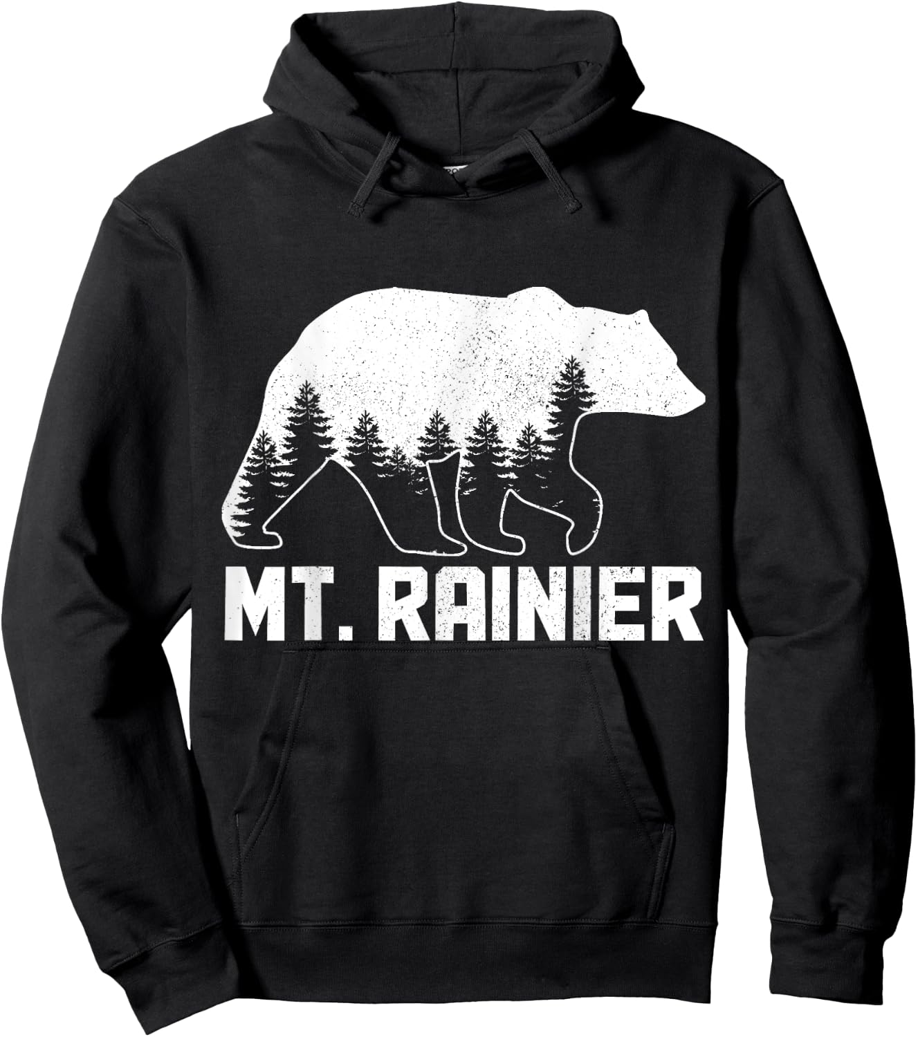 Mount Rainier Mt Bear Grizzly Outdoor National Park Vintage Hoodie - Hoodie | Black