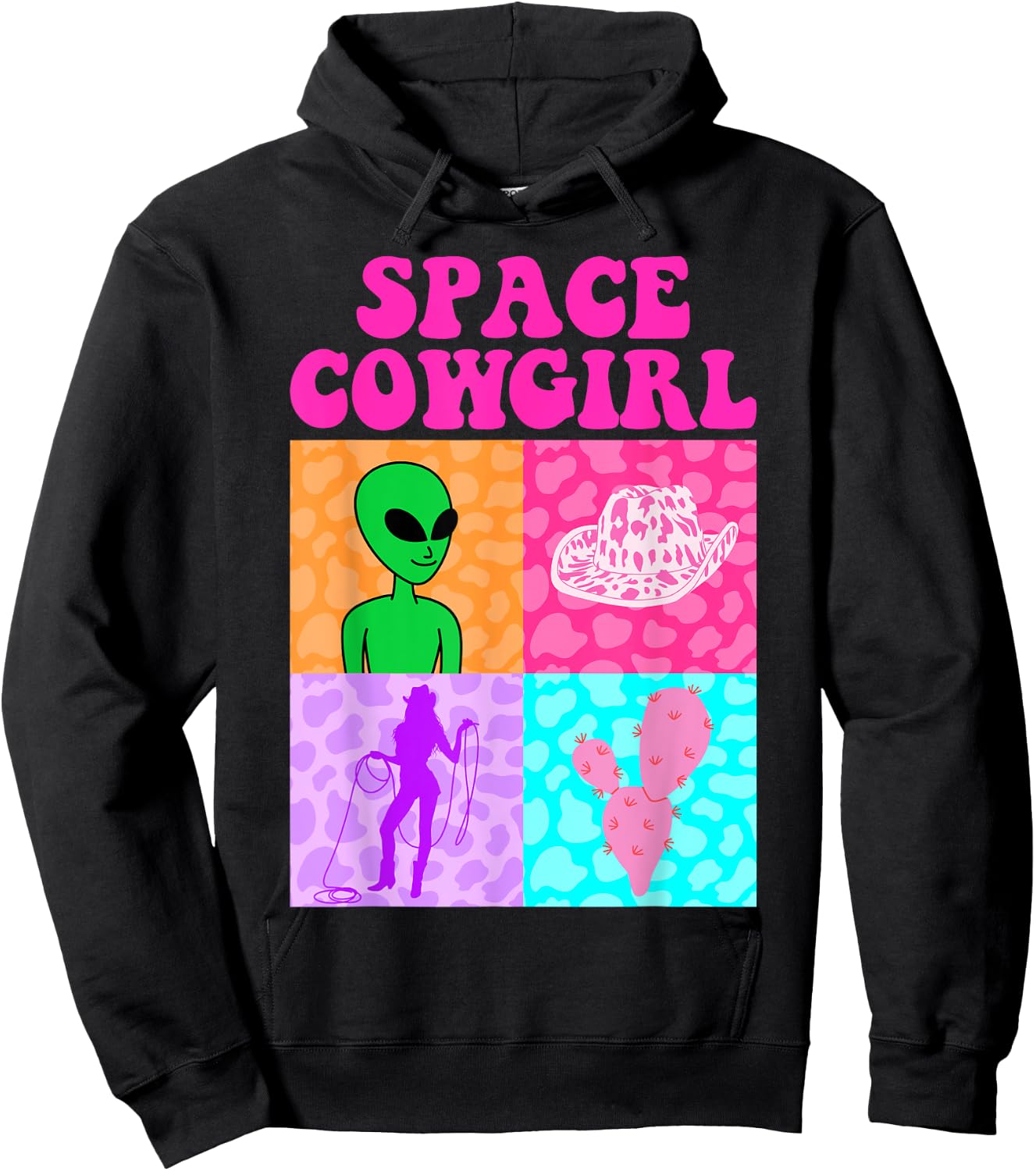 Space Cowgirl Alien Bachelorette Party Girls Rodeo Aesthetic Hoodie - Hoodie | Black