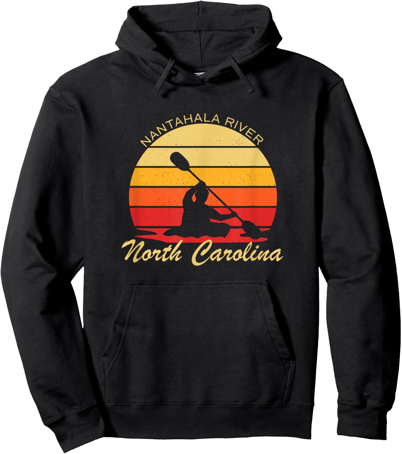 Vintage Kayak Nantahala River North Carolina Adventure Hoodie - Hoodie | Black