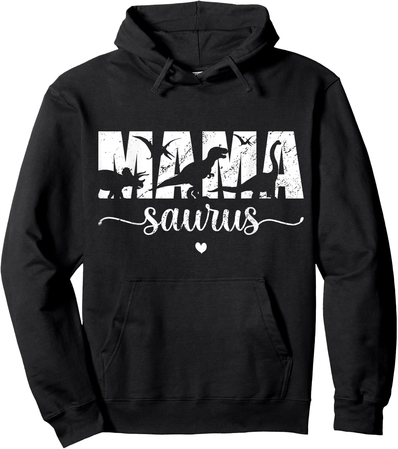 Funny Mama Saurus or T-Rex Mom Dinosaur Dinosaur Hoodie - Hoodie | Black