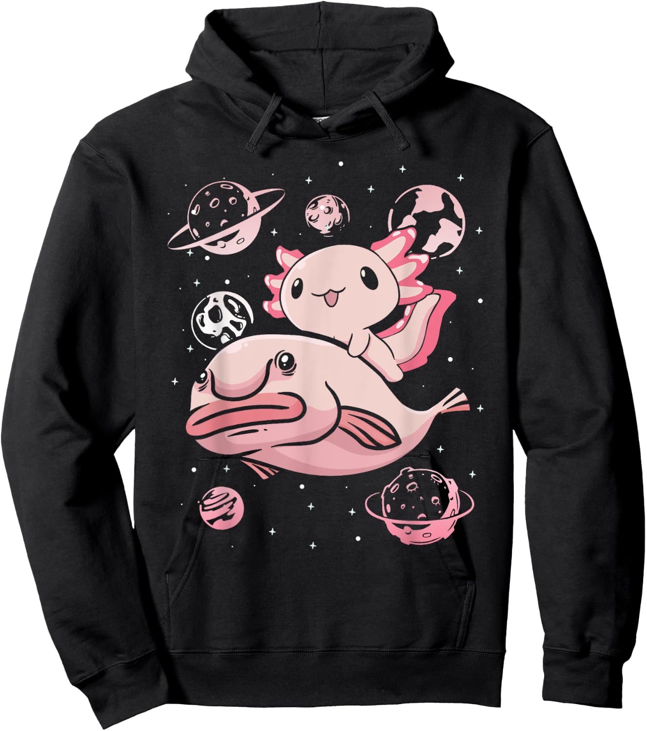 Axolotl Kawaii Blobfish Hoodie - Hoodie | Black