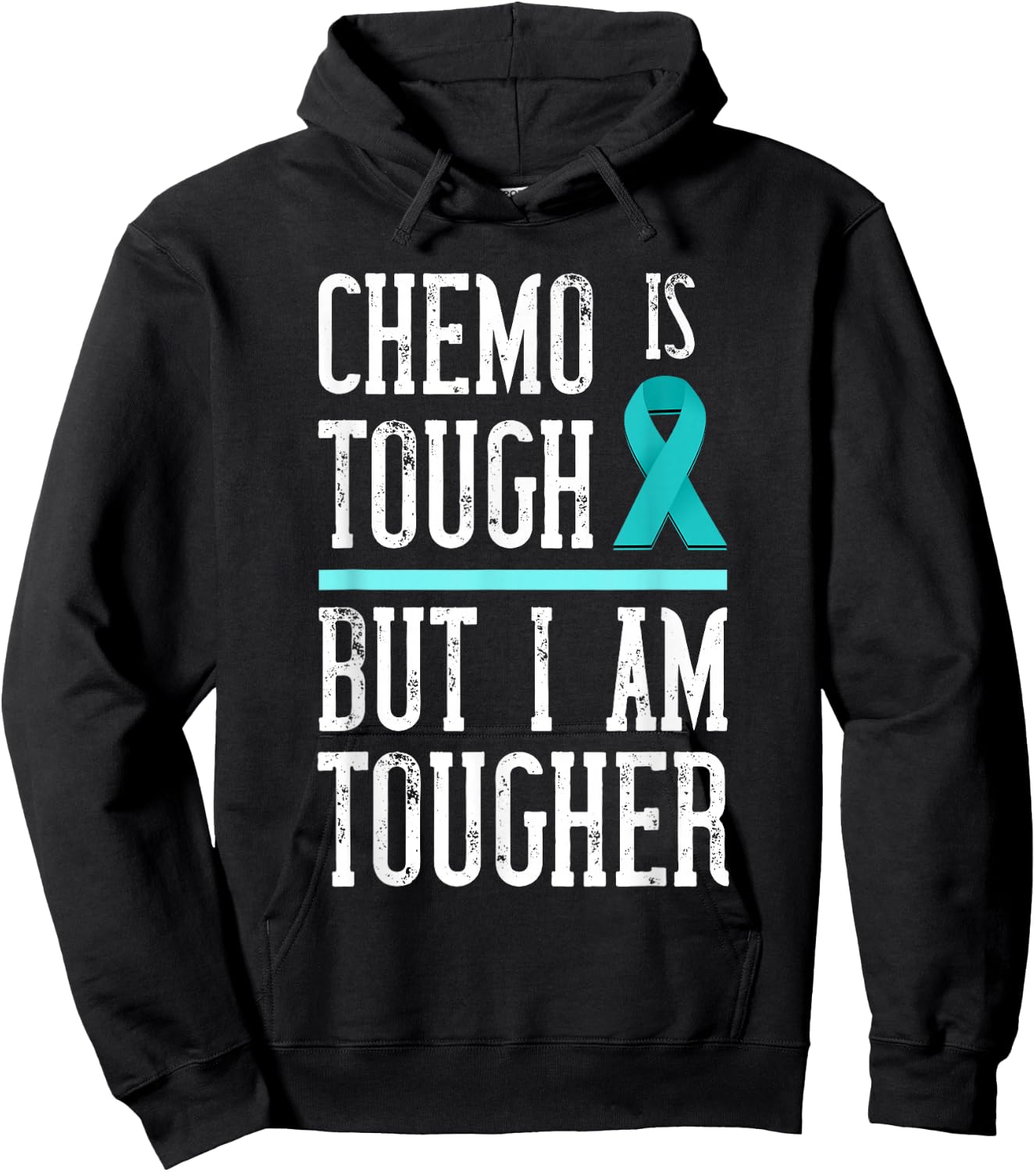 Ovarian Cancer Awareness I Am Tougher Ovarian Cancer Hoodie - Hoodie | Black