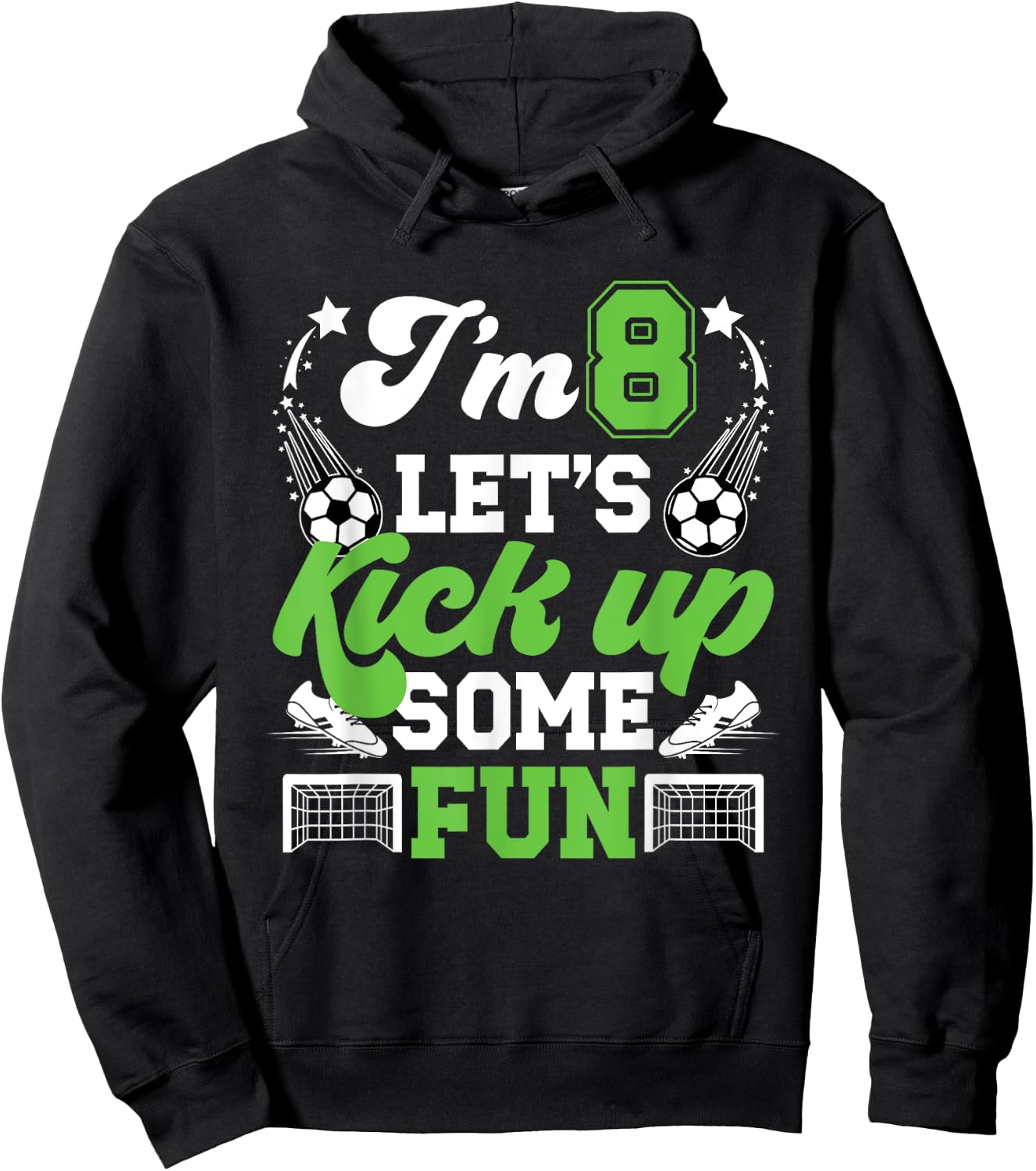 8th Birthday Soccer Boy Eight Year Old Soccer Player Hoodie - Hoodie | Black