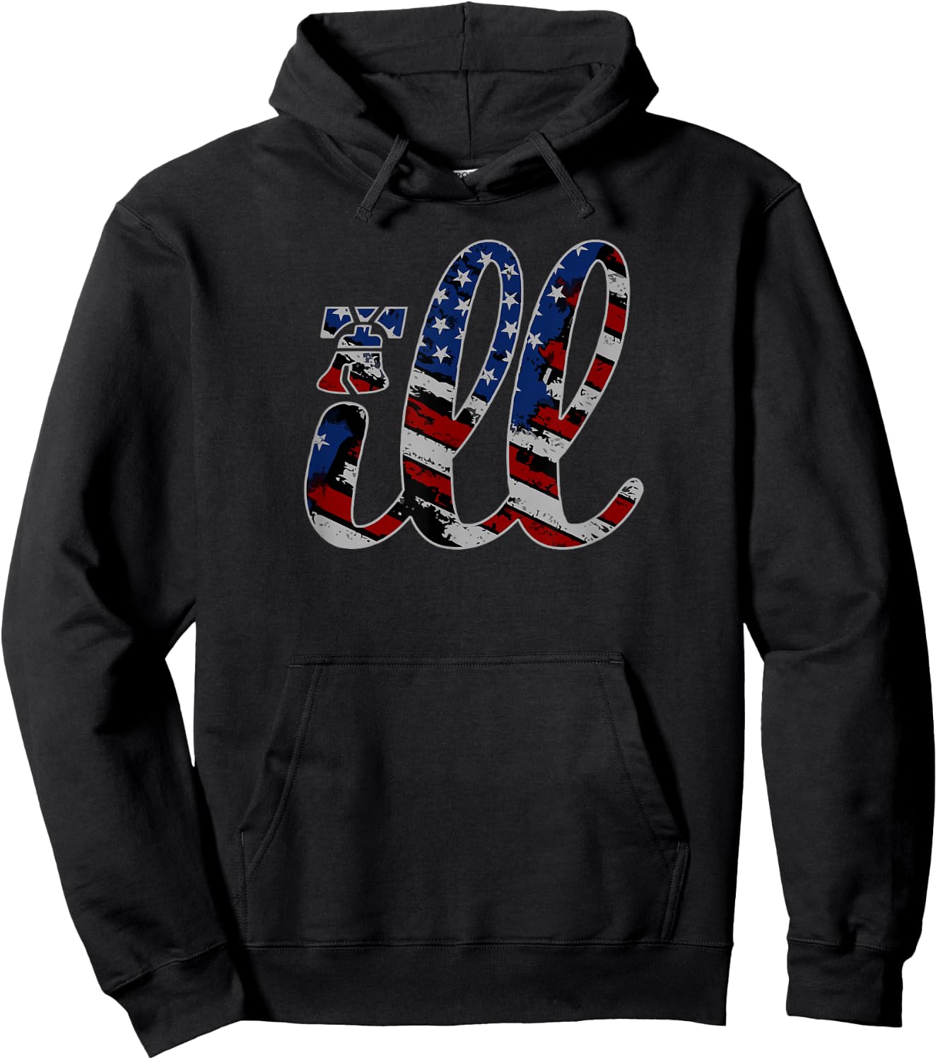 Ill Philadelphia Philly American Flag Grunge Liberty Bell Hoodie - Hoodie | Black