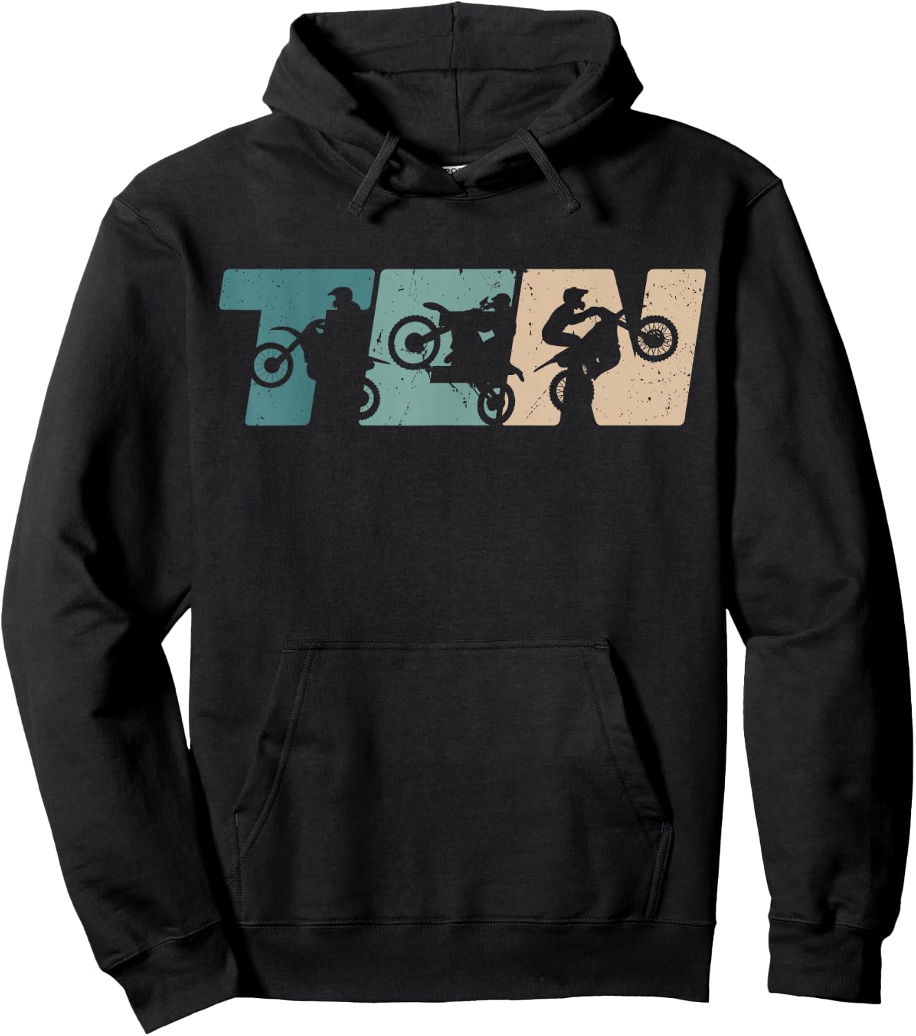 10th Birthday Retro Motocross Dirt Bike 10 Years Boys Girl Hoodie - Hoodie | Black
