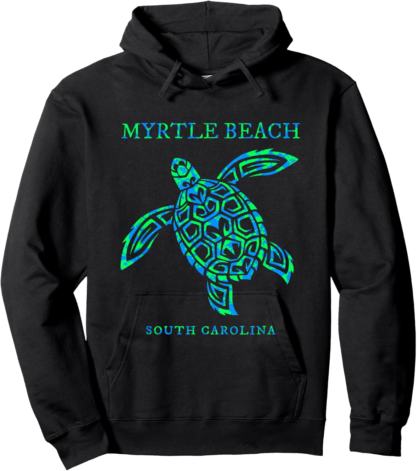 Myrtle Beach South Carolina Sea Turtle Colorful Souvenir Hoodie - Hoodie | Black