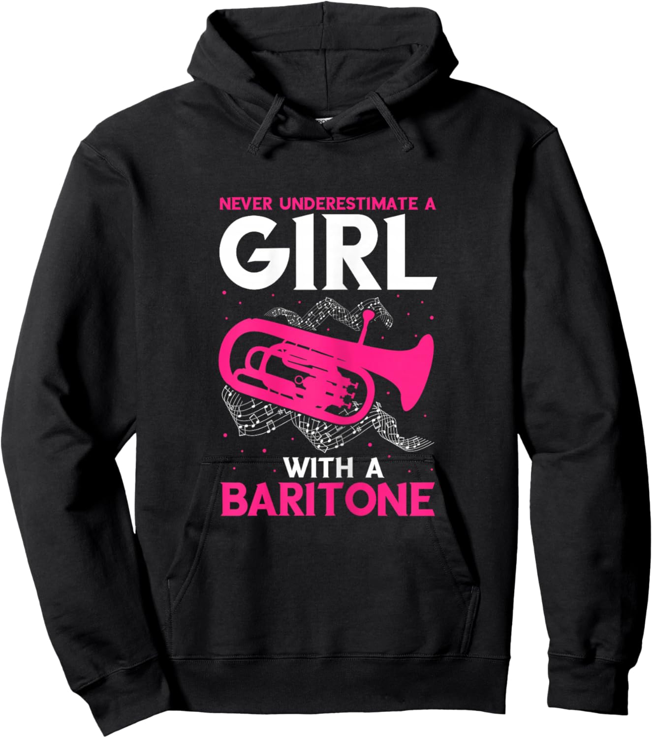 Baritone Girl Saxophonist Marching Band Euphonium Saxophone Hoodie - Hoodie | Black