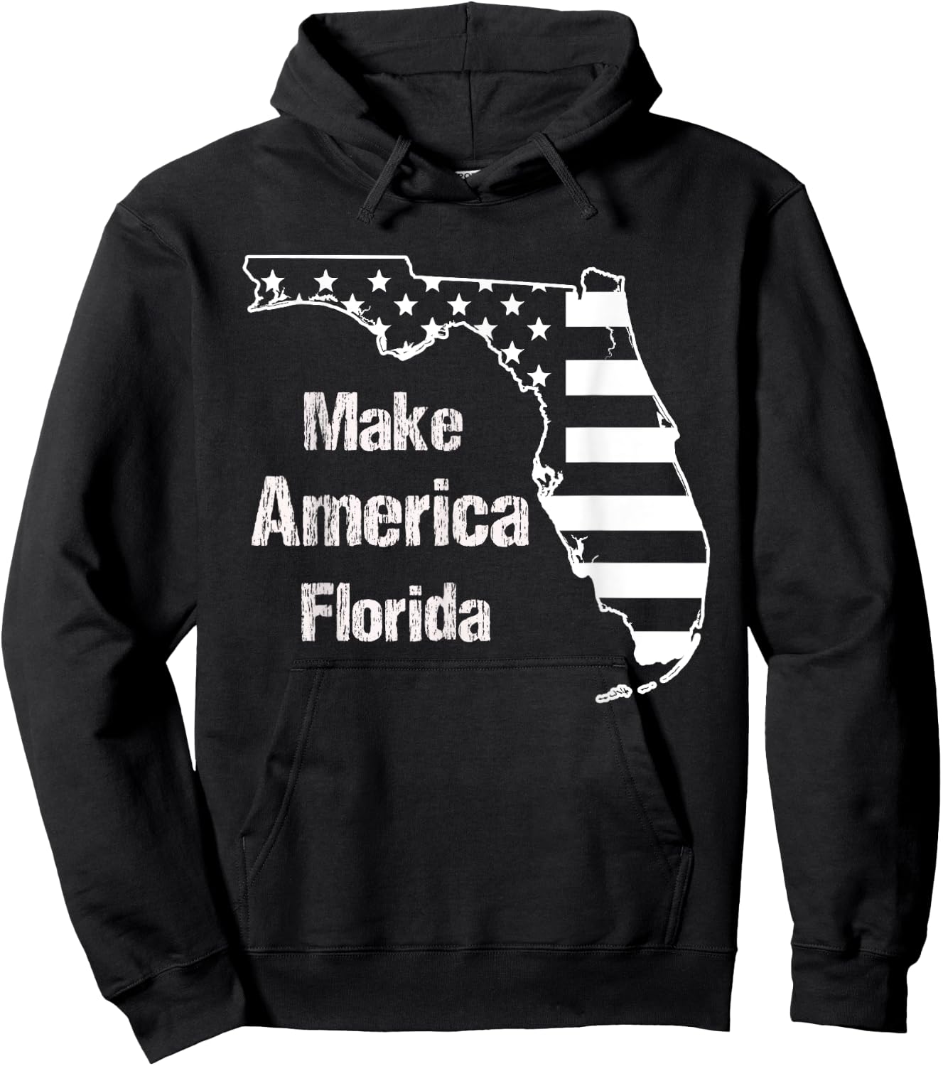 Funny Make America Florida American Flag Retro Vintage Hoodie - Hoodie | Black