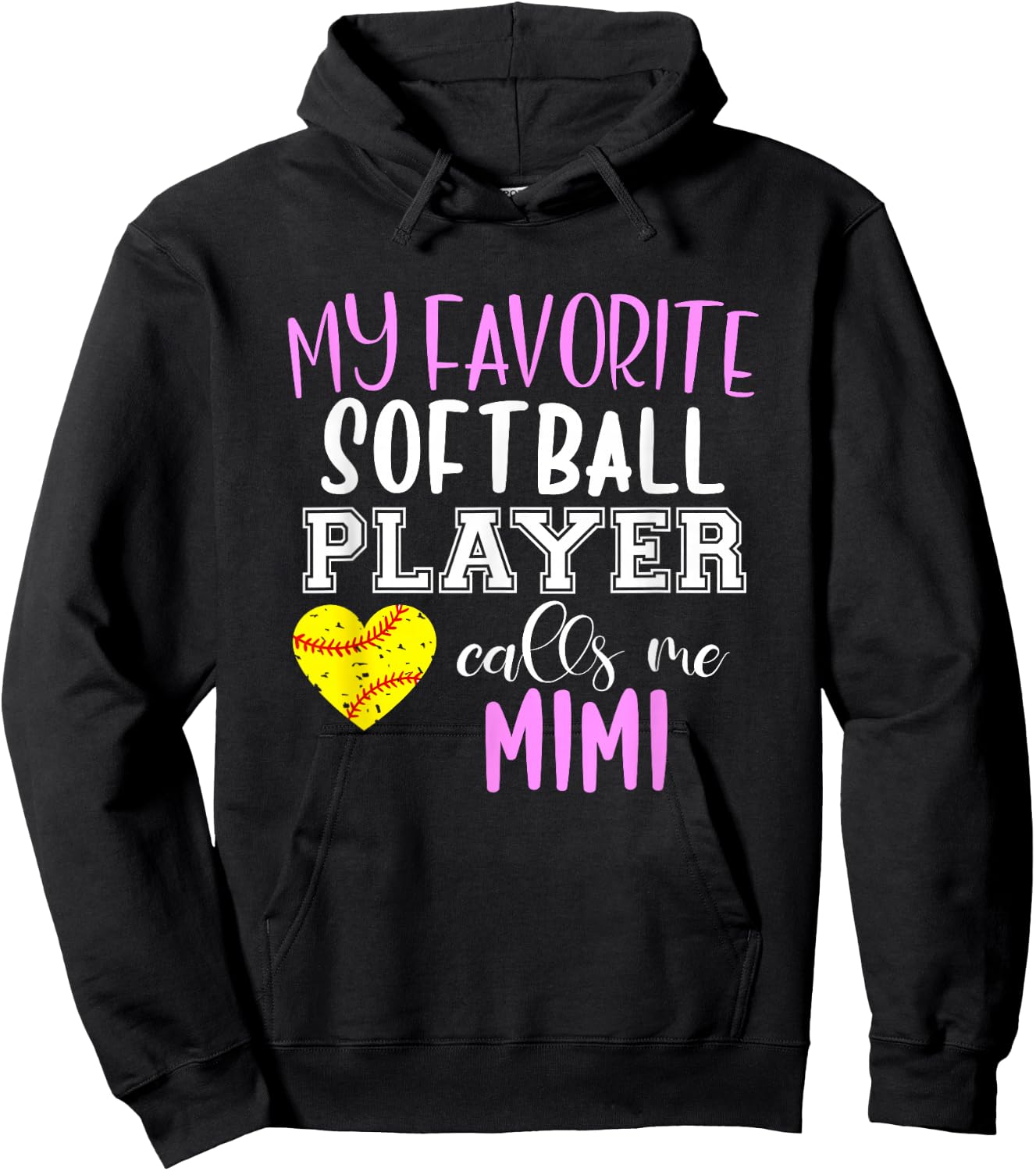 My Favorite Softball Player Call Me Mimi Hoodie - Hoodie | Black