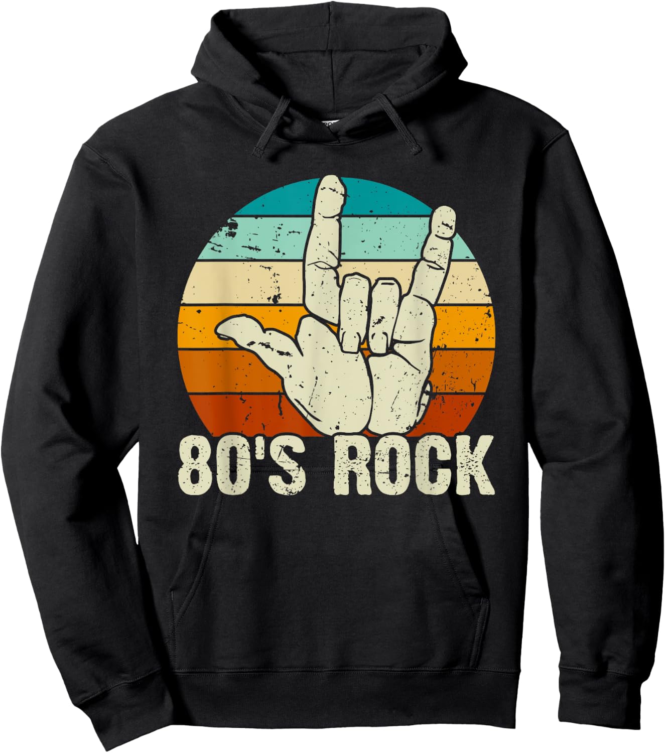 Vintage Retro 80's Rock Band Hoodie - Hoodie | Black