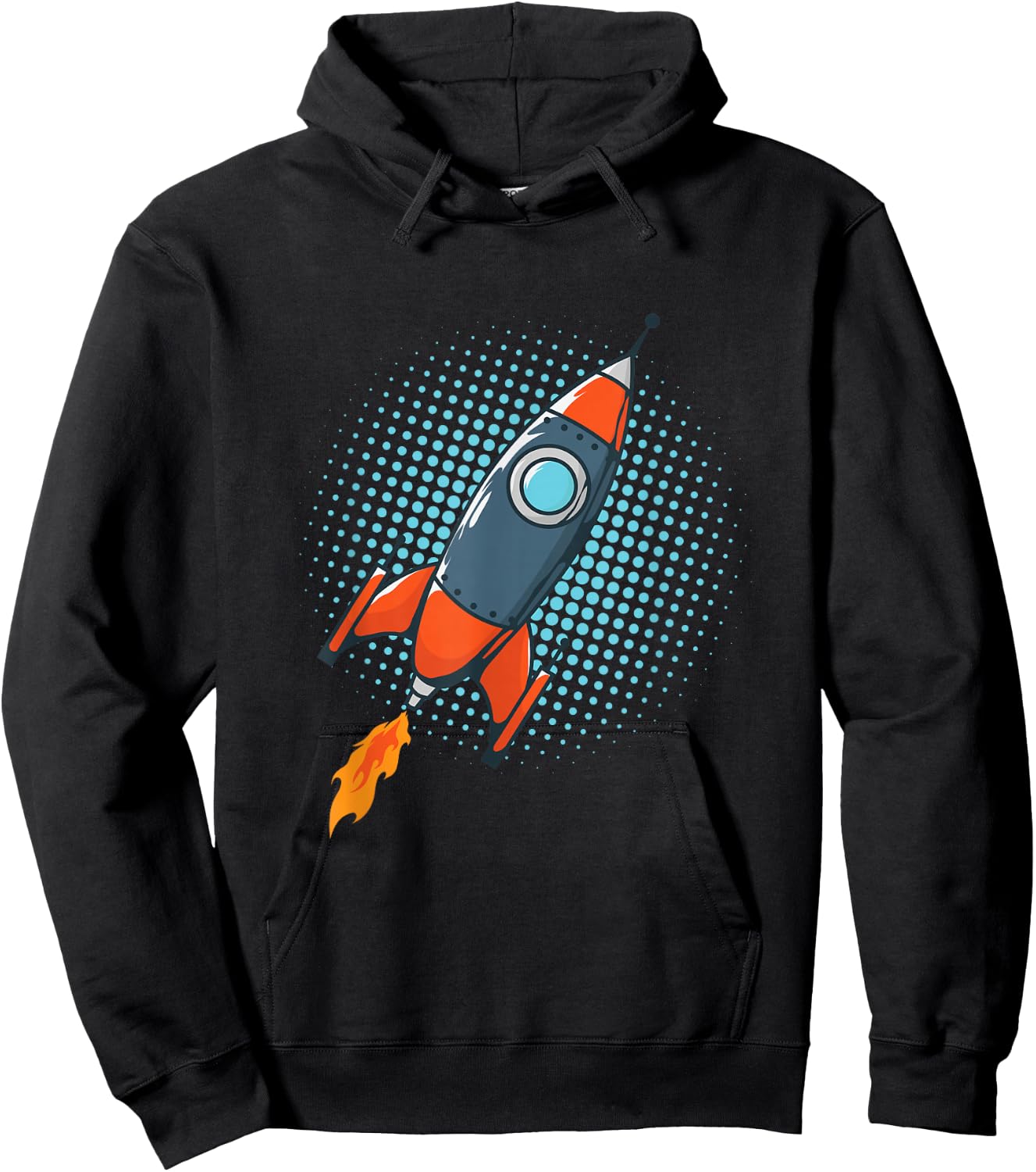 Rocket Comic Space Ship Moon Missile Hoodie - Hoodie | Black
