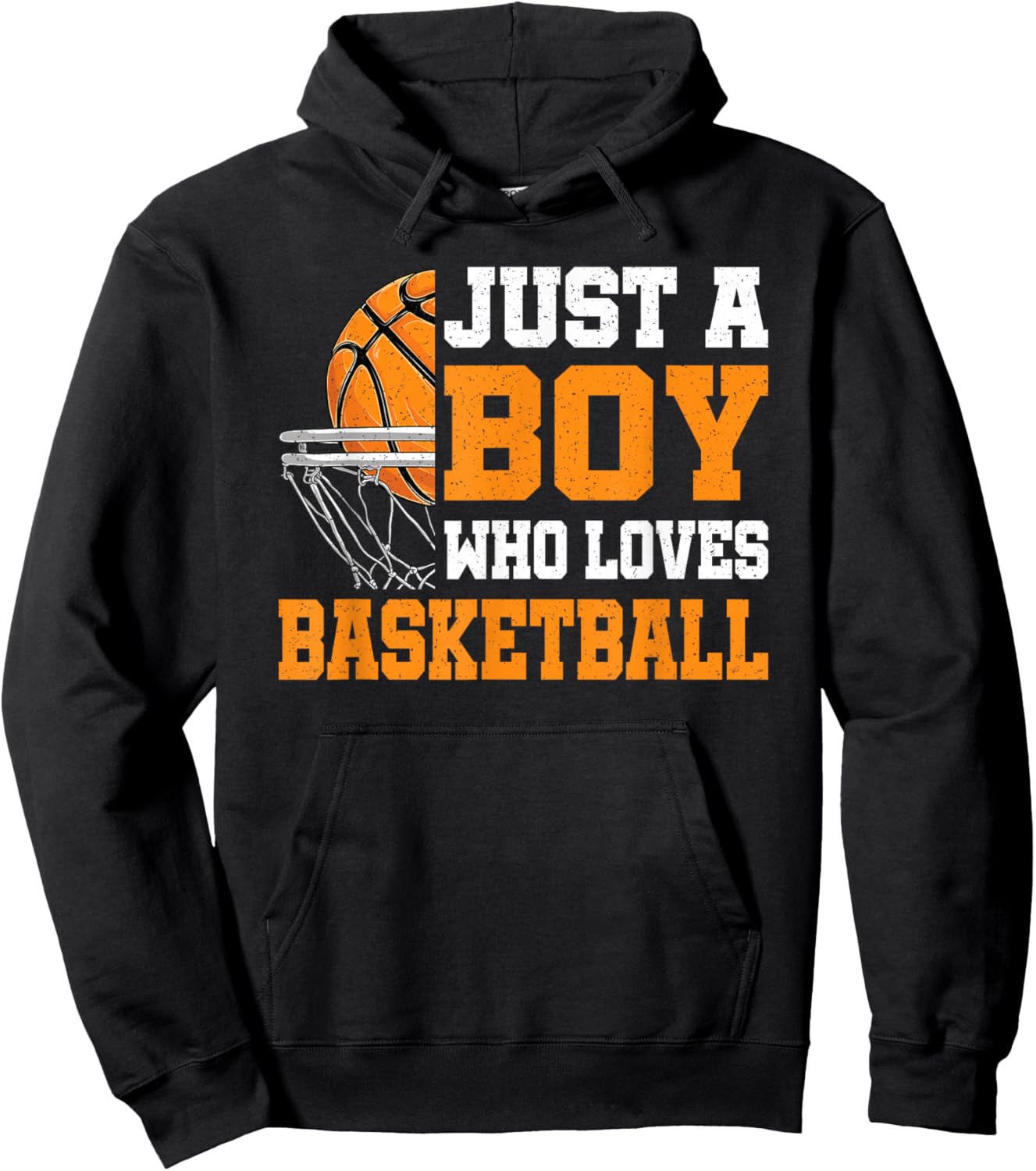 Just A Boy Who Loves Basketball Funny Basketball Boys Kids Hoodie - Hoodie | Black