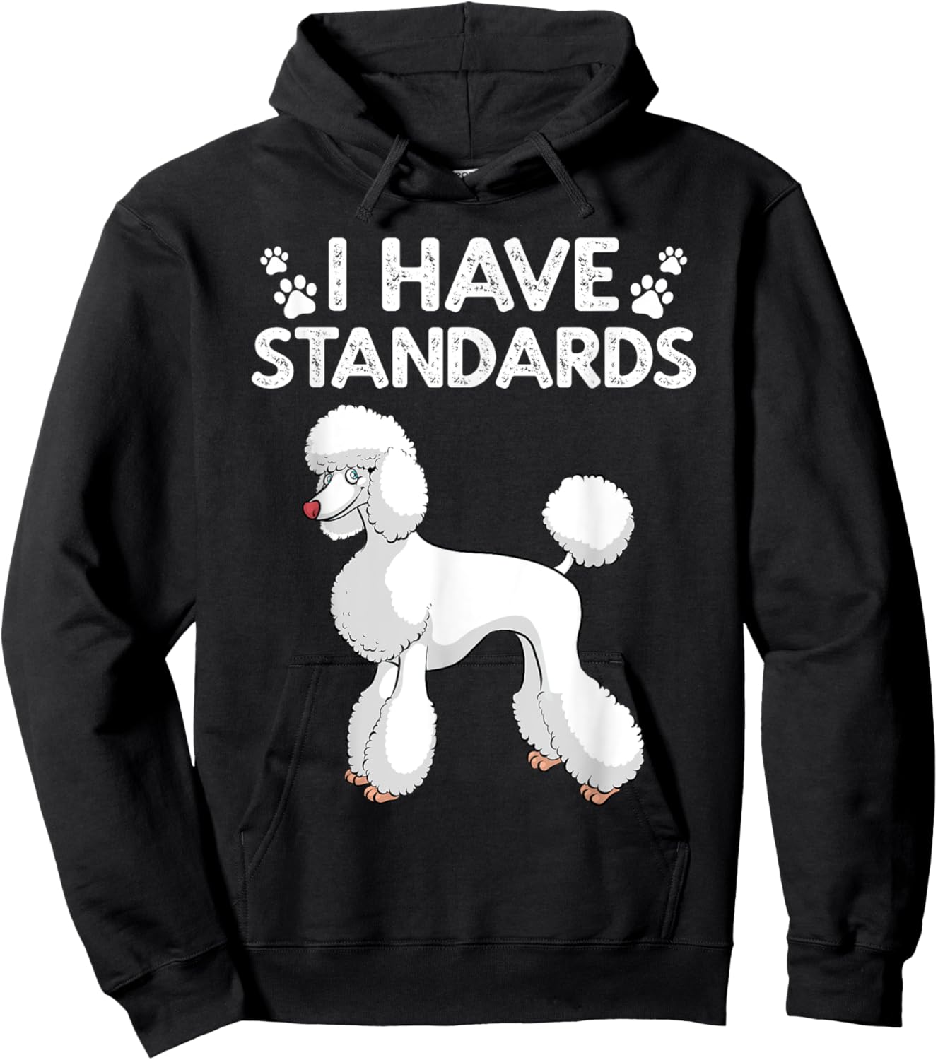 Cute Poodle Design Women Standard Poodle Dog Lovers Hoodie - Hoodie | Black