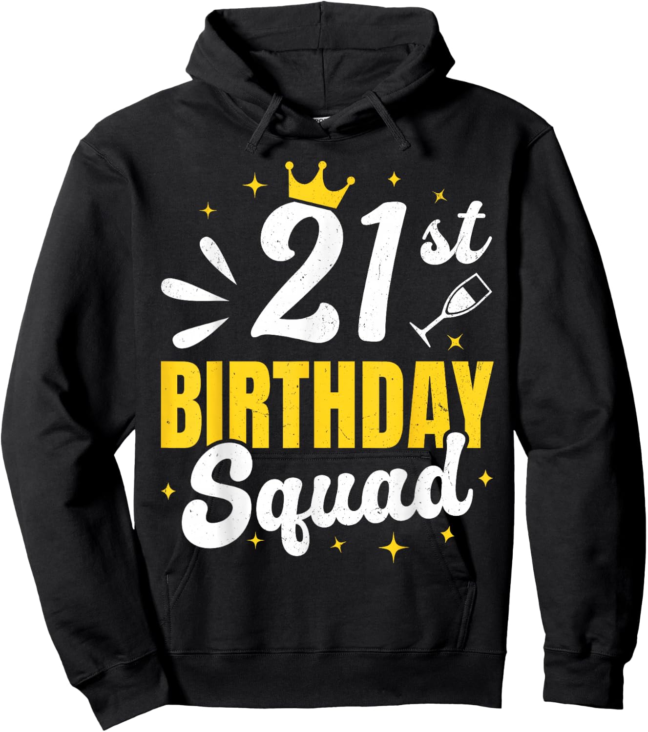 21st Birthday Squad, Matching Turning 21 Years Old Party Hoodie - Hoodie | Black