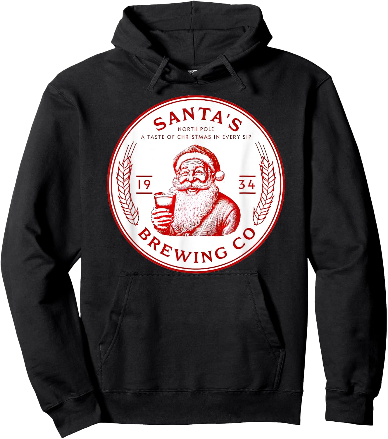 Santa's Brewing Company Pale Ale Fun Christmas Beer Drinking Hoodie - Hoodie | Black
