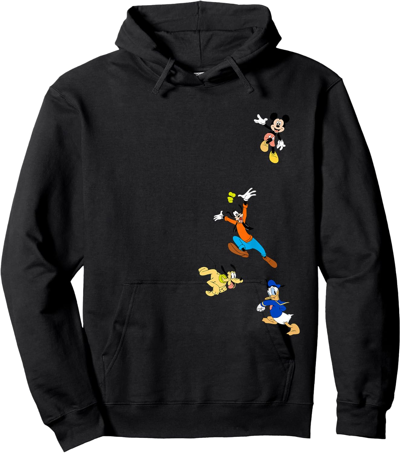 Disney Mickey and Friends Goofy Donald Falling Cartoon Icons Hoodie - Hoodie | Black