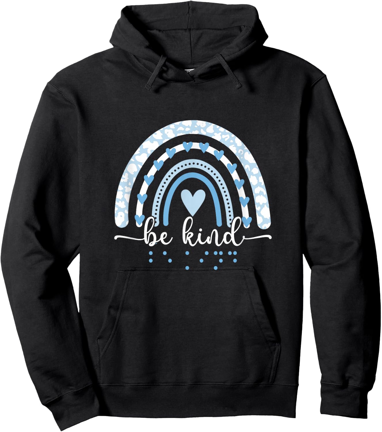 Be Kind Blind Awareness braille Hoodie - Hoodie | Black