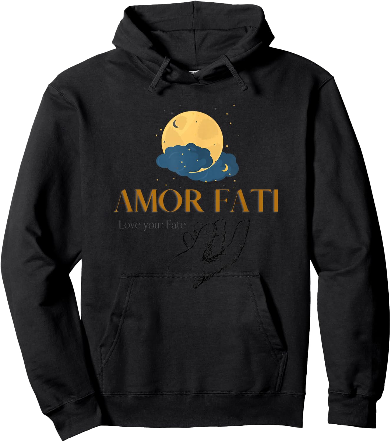AMOR FATI Friedrich Nietzsche Love your fate philosopher Hoodie - Hoodie | Black