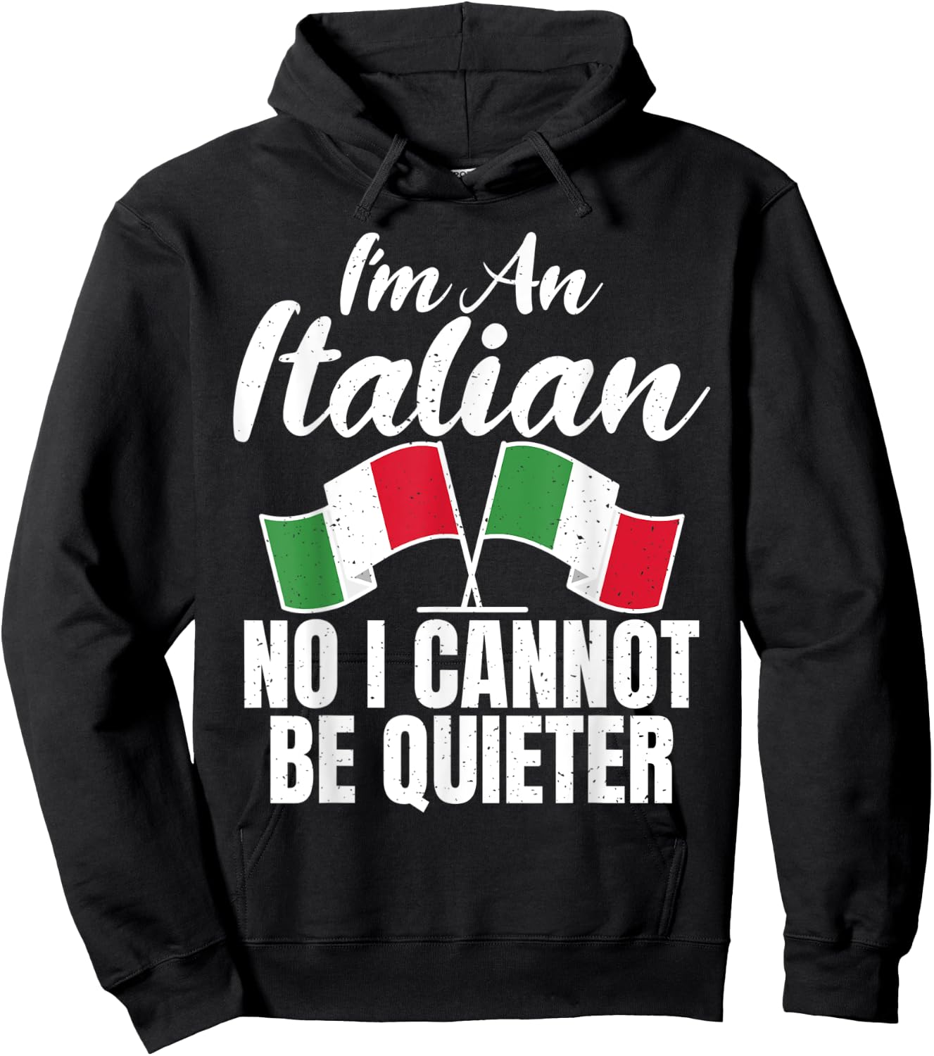 Italian Flag Im an Italian no i cannot be quieter Italian Hoodie - Hoodie | Black