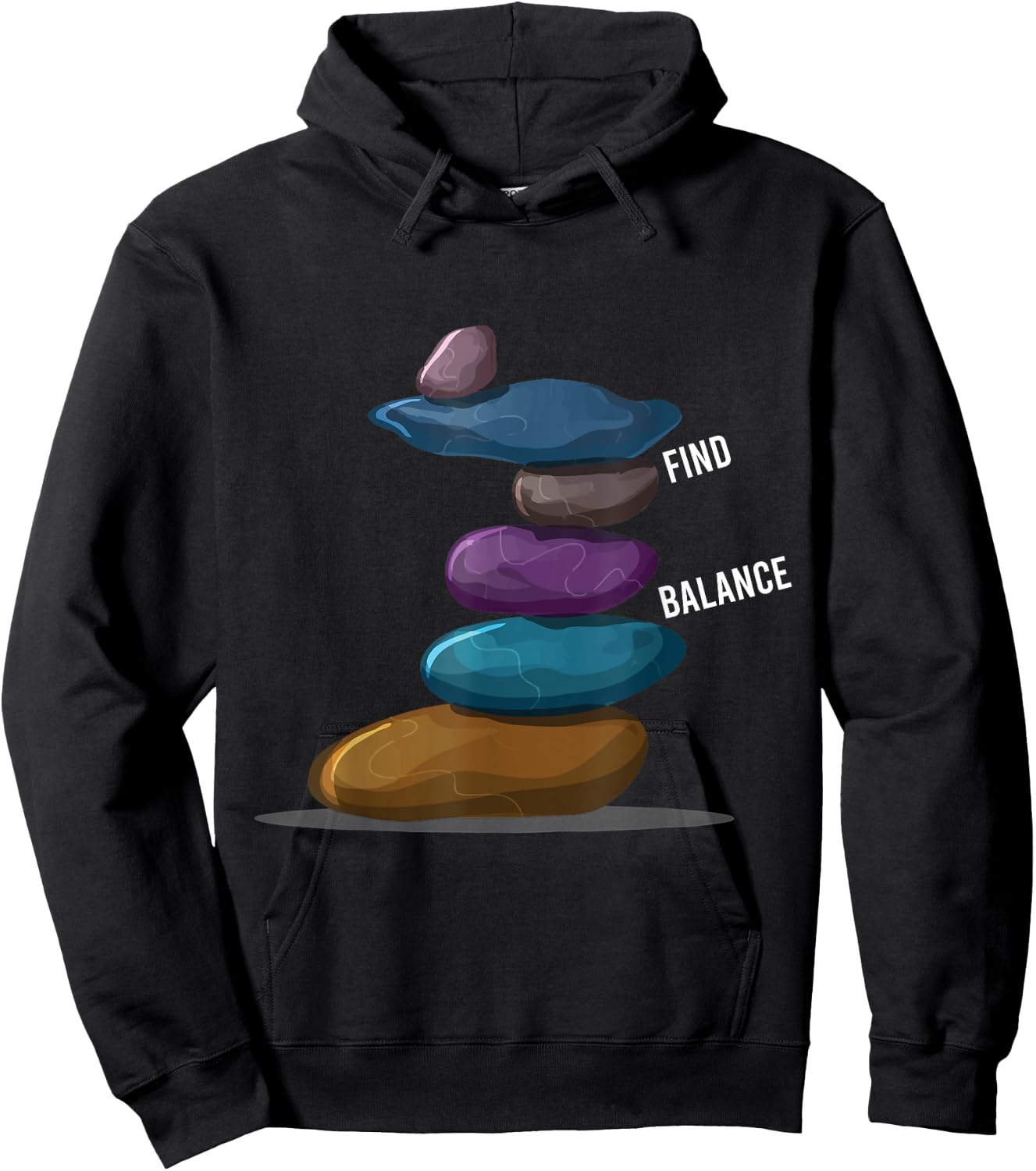 Find Balance Rock Stacks Of Rock Balancing Rock Stacking Hoodie - Hoodie | Black