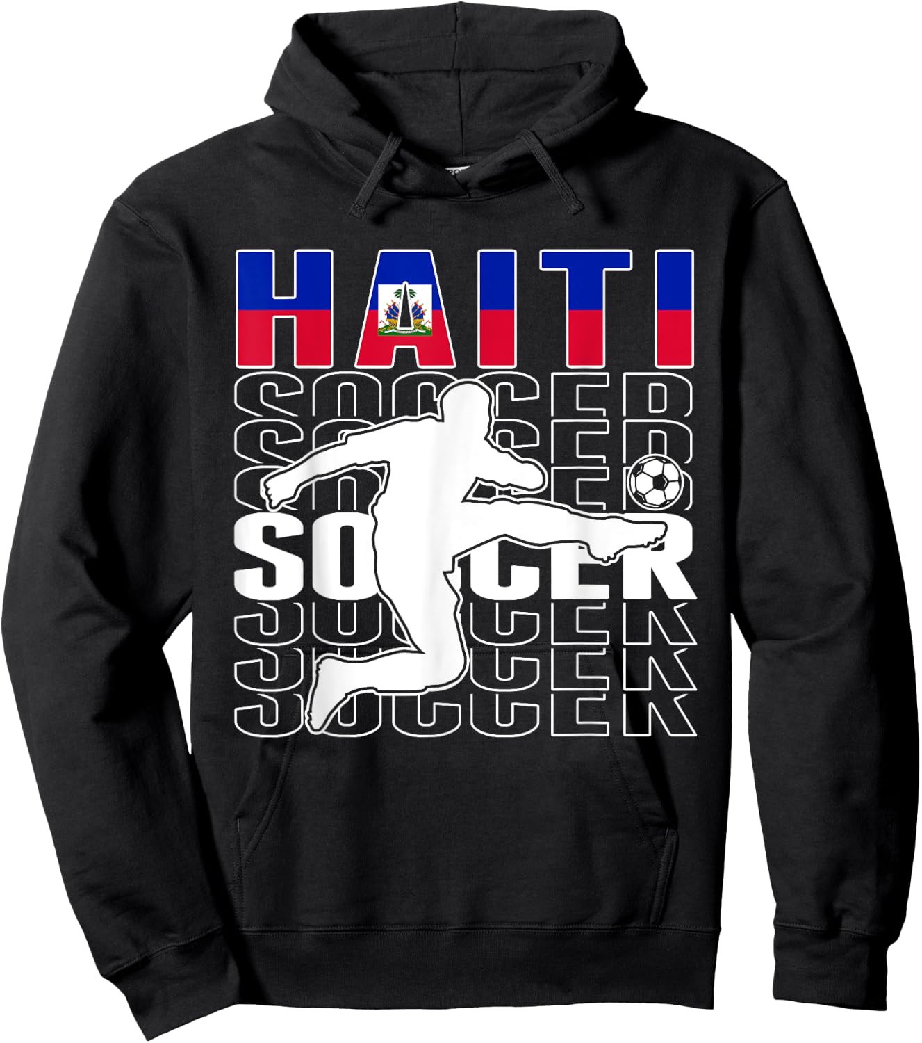 Haiti Soccer Lovers Jersey - Proud Haitian Football Fans Hoodie - Hoodie | Black