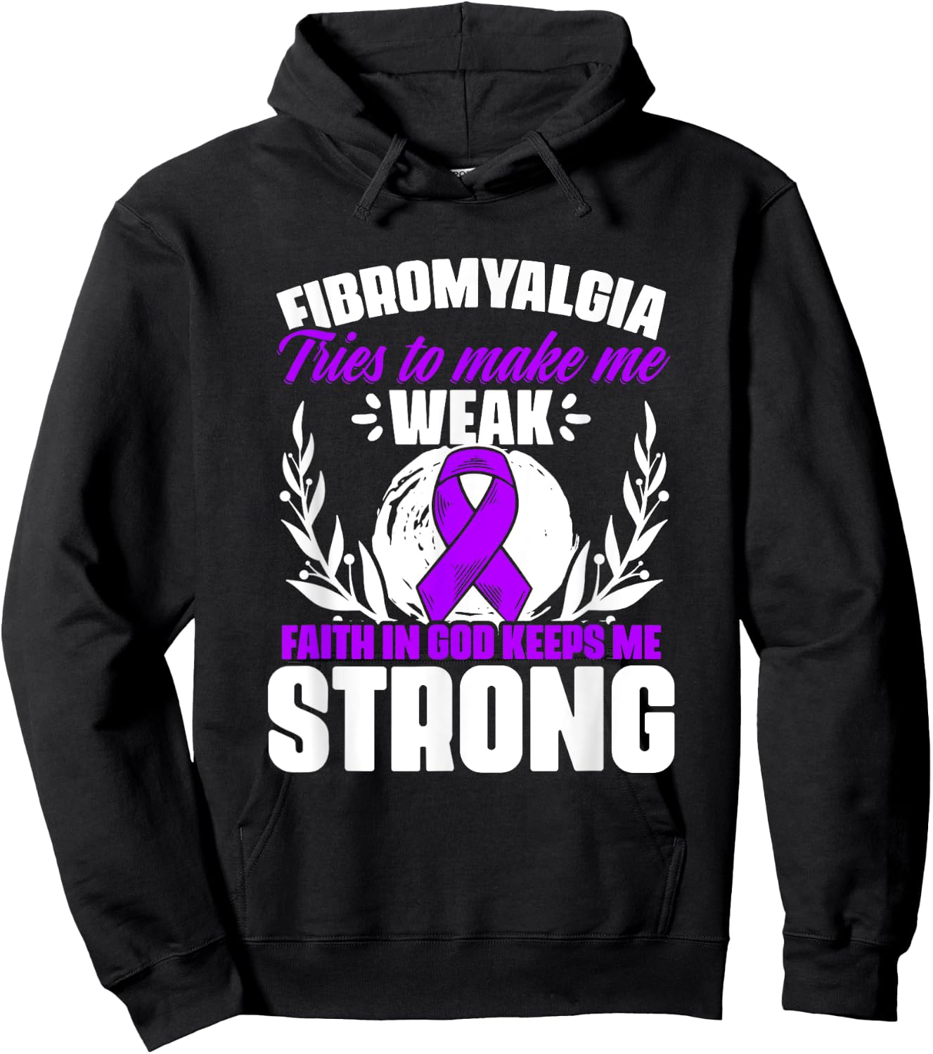 Faith In God - Fibro Survivor Fibromyalgia Awareness Hoodie - Hoodie | Black