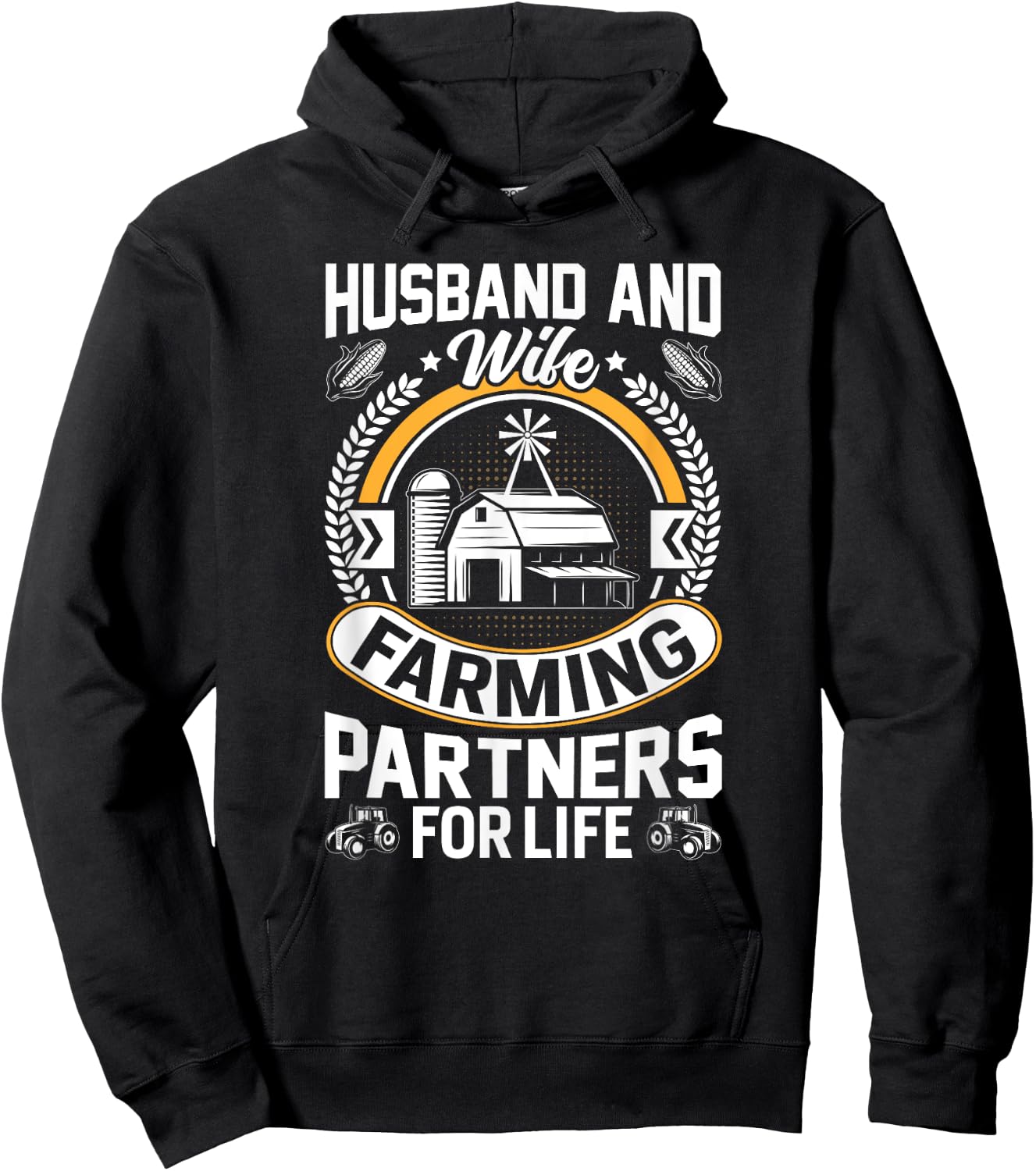 Husband and Wife Farming Partners for Life - Farmer Farming Hoodie - Hoodie | Black