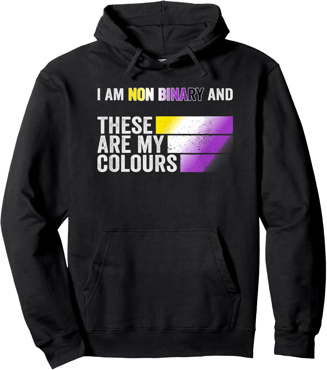 I am Non Binary and these are my colours Hoodie - Hoodie | Black