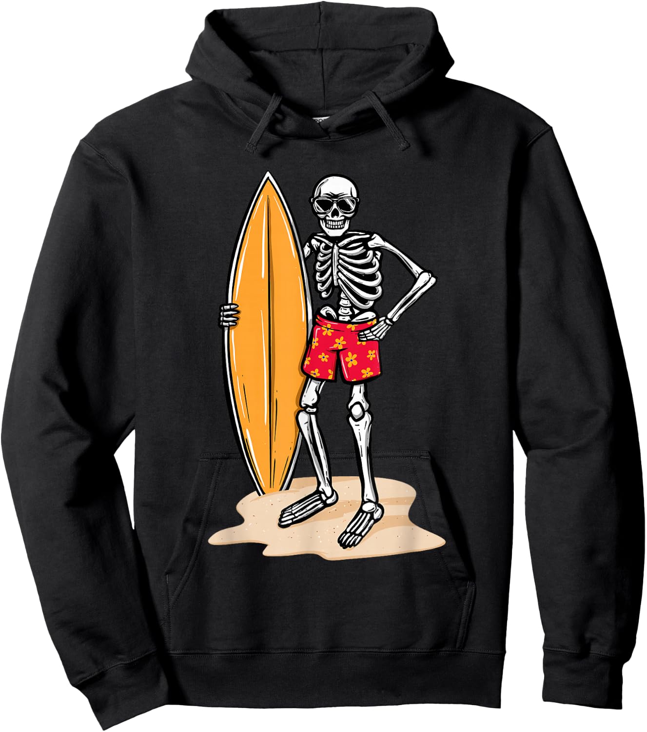 Skeleton Surfer - Surfboard Surfing Board Lover Surfboarding Hoodie - Hoodie | Black