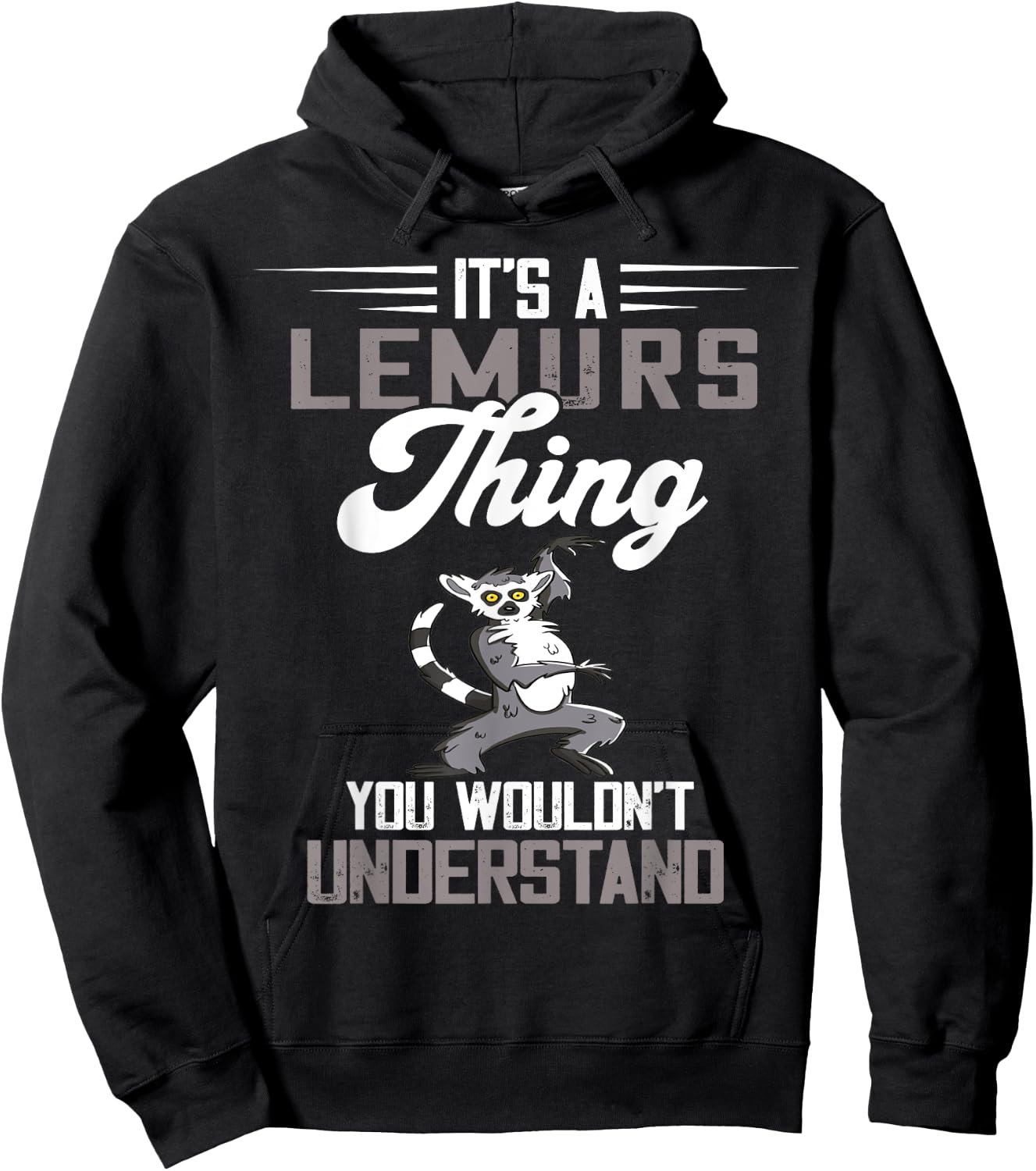 Lemur Animal Thing Funny Lemur Lover Cute Lemur Monkey Hoodie - Hoodie | Black